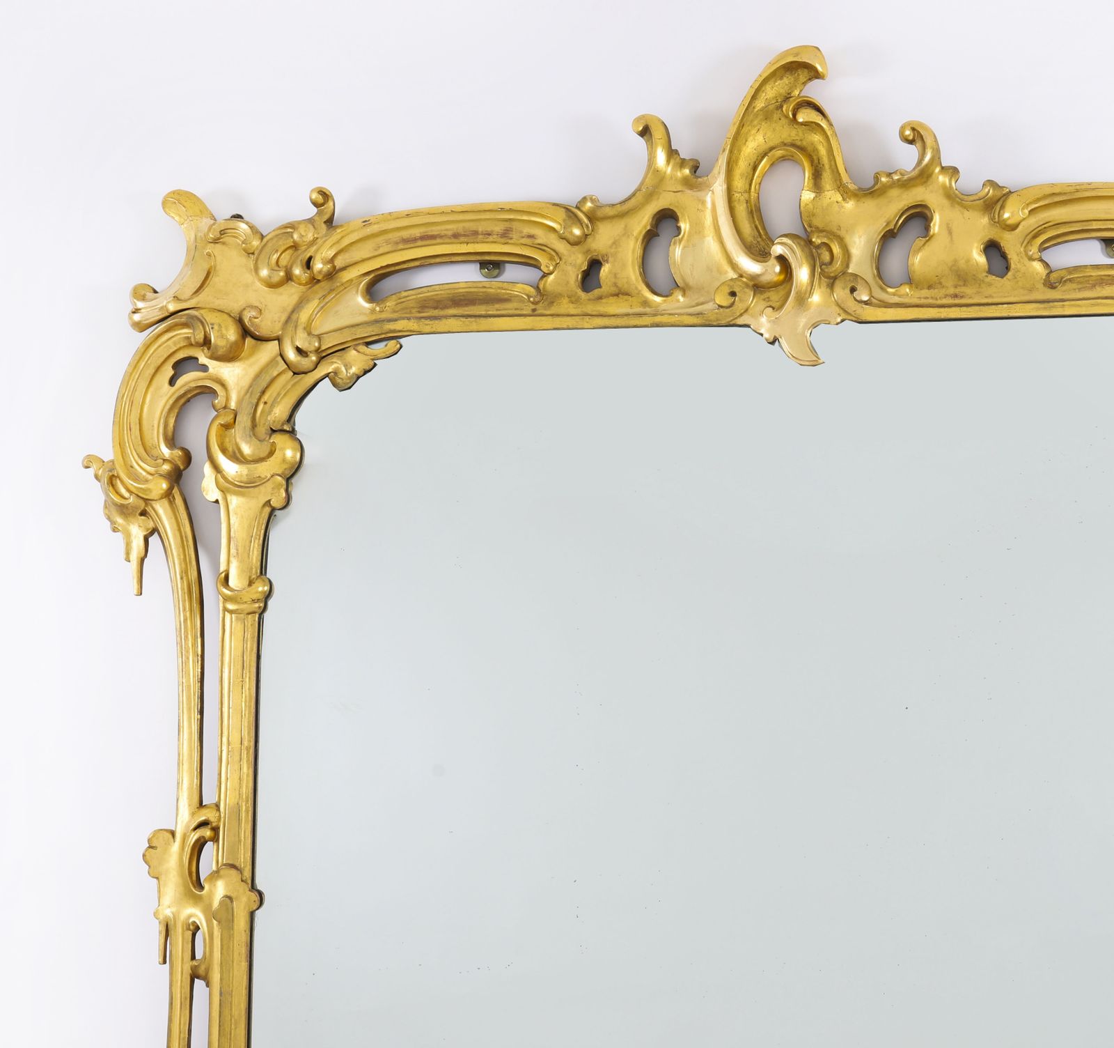 Large Rococo Revival Giltwood Wall Mirror C.1850   205x206cm  19th C photo vintage