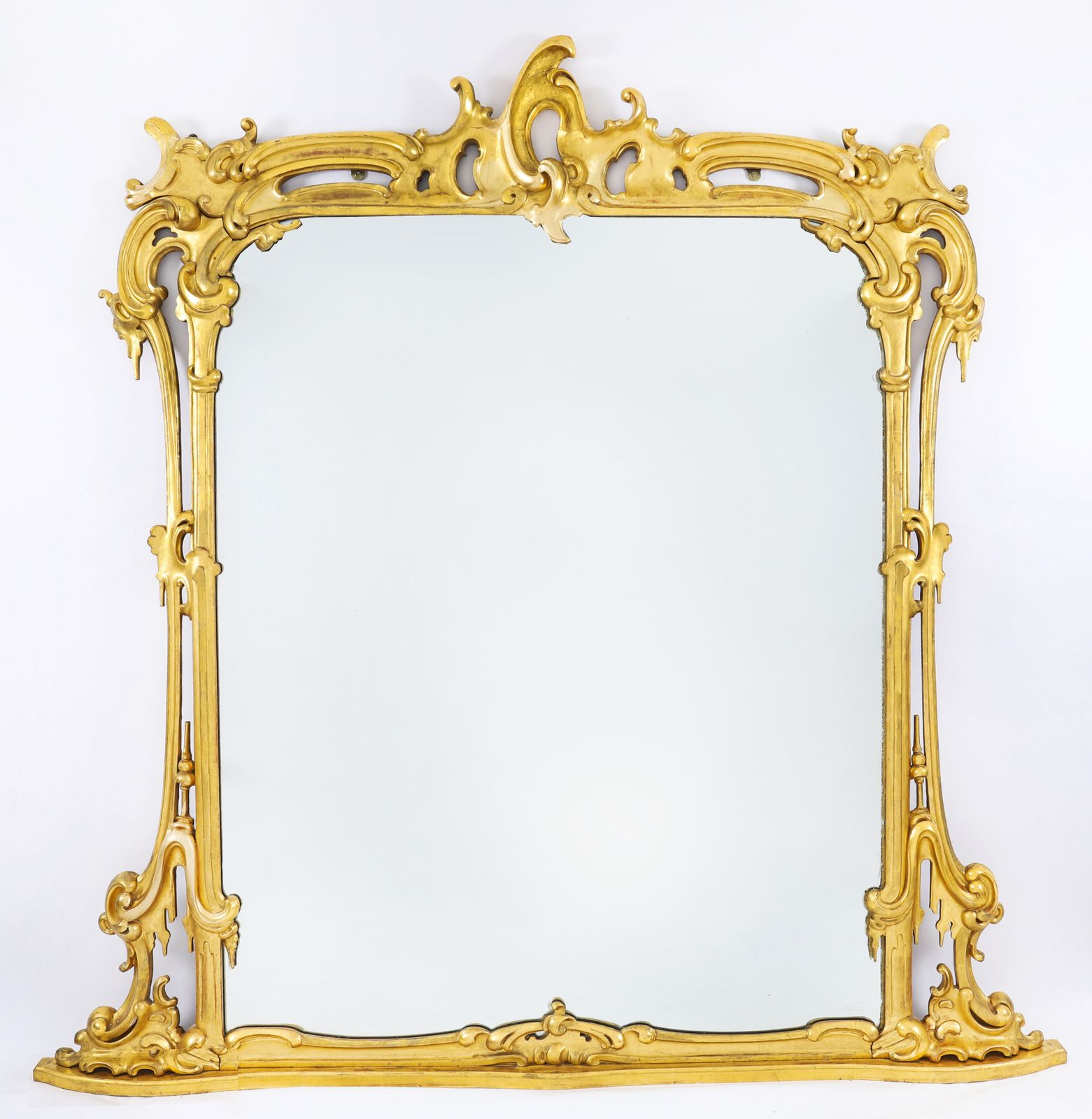 photo for sale Large Rococo Revival Giltwood Wall Mirror C.1850   205x206cm  19th C