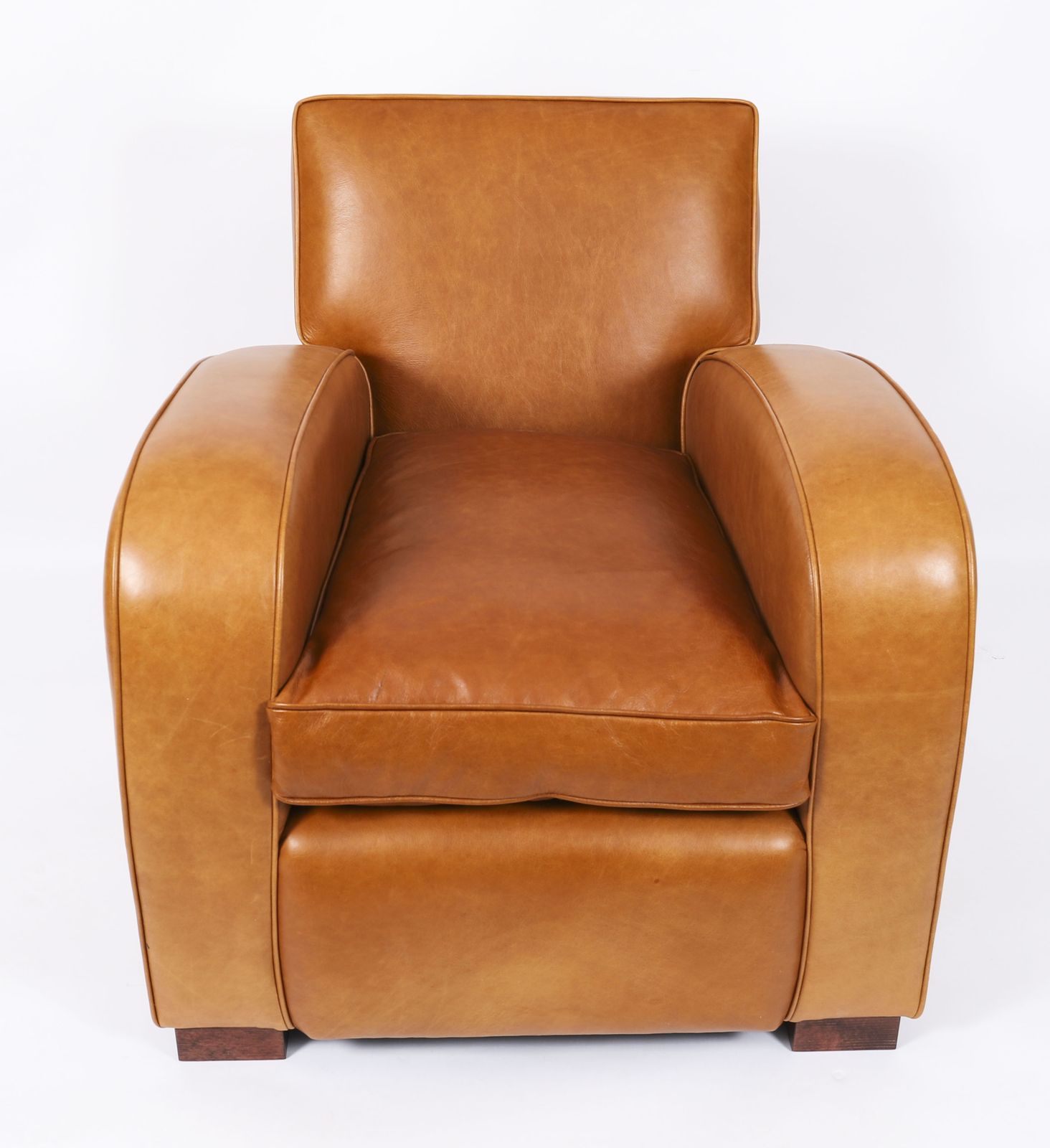Bespoke Pair English Handmade Art Deco Leather Arm Chairs Bruciato photo Furniture