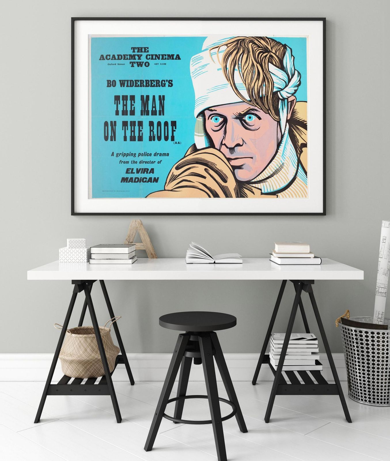 The Man On The Roof 1976 London Uk Quad Film Movie Poster, Strausfeld. photo furniture