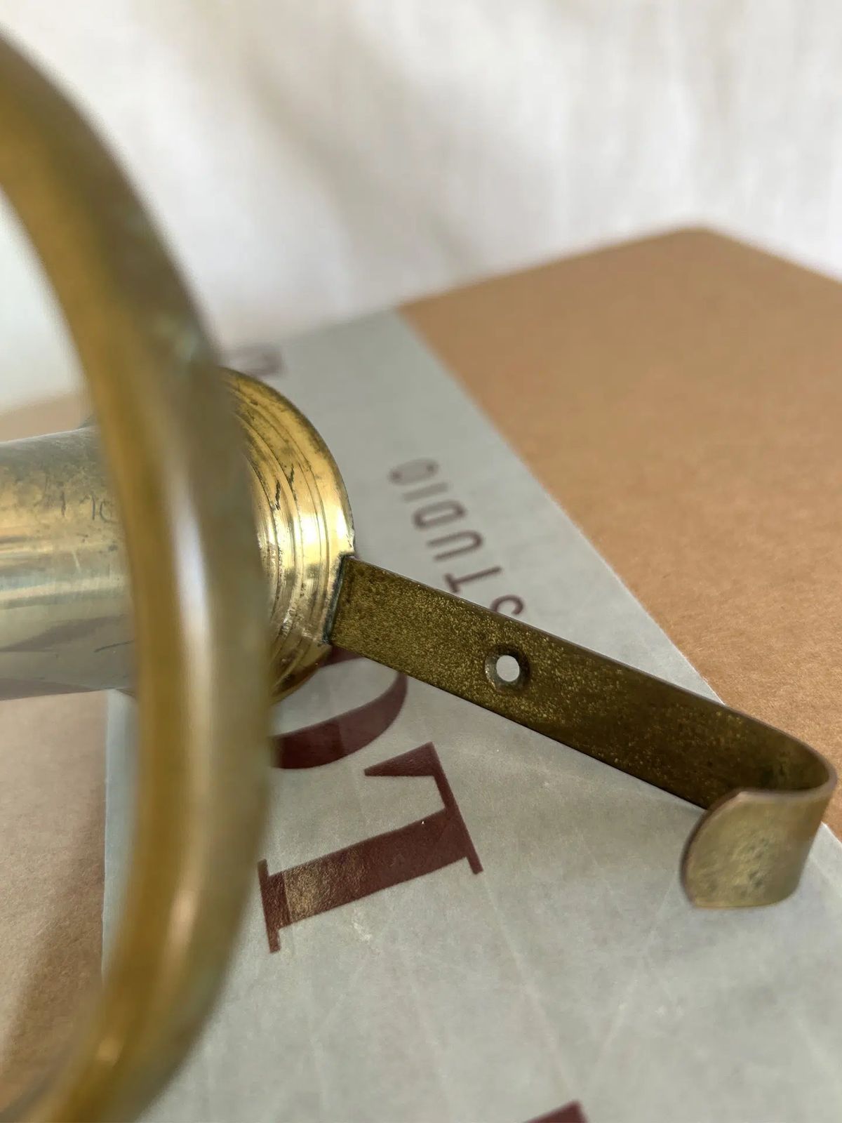 Vintage Italian Glass & Brass Hook photo Furniture