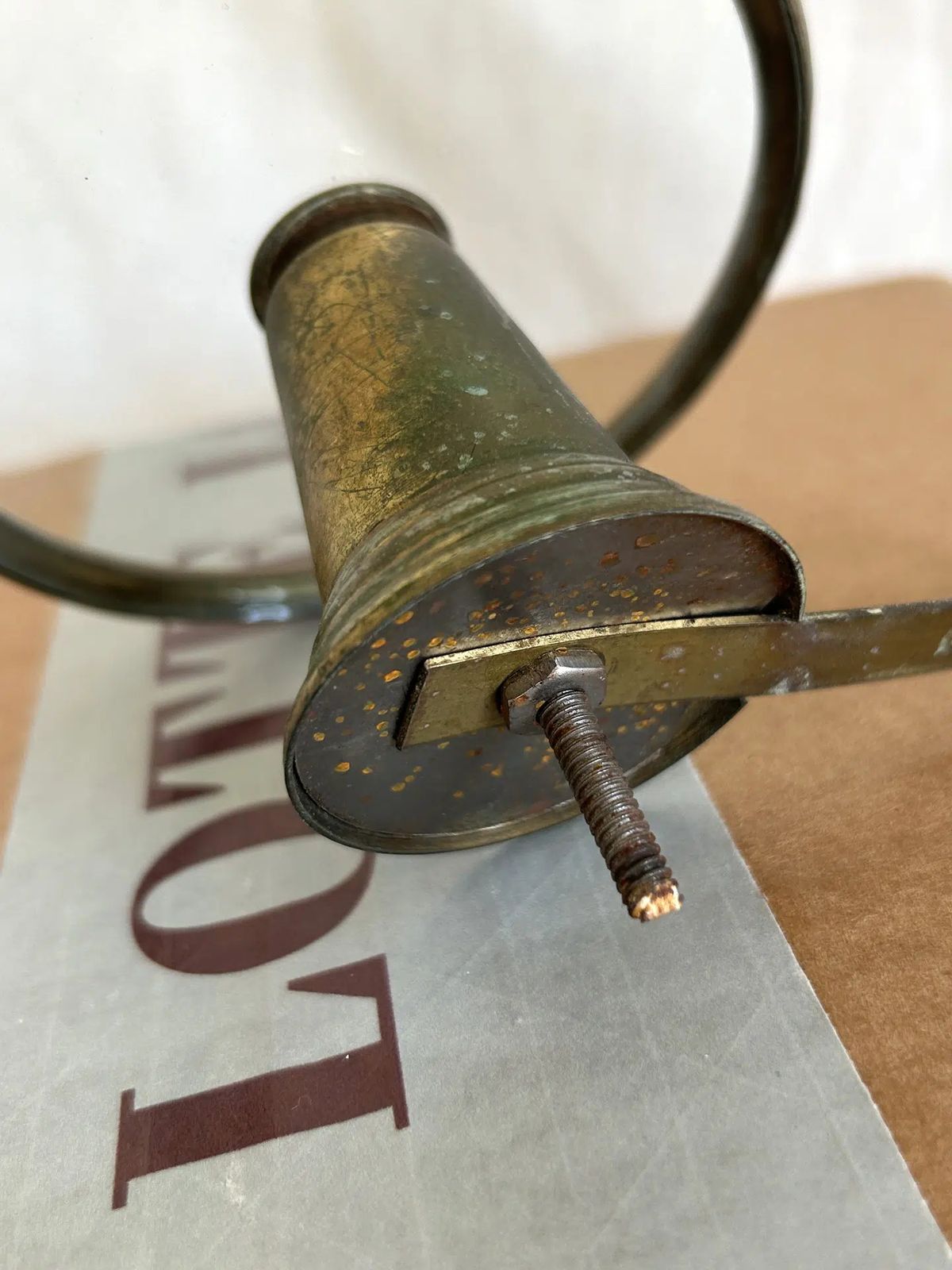 Vintage Italian Glass & Brass Hook photo 85.0