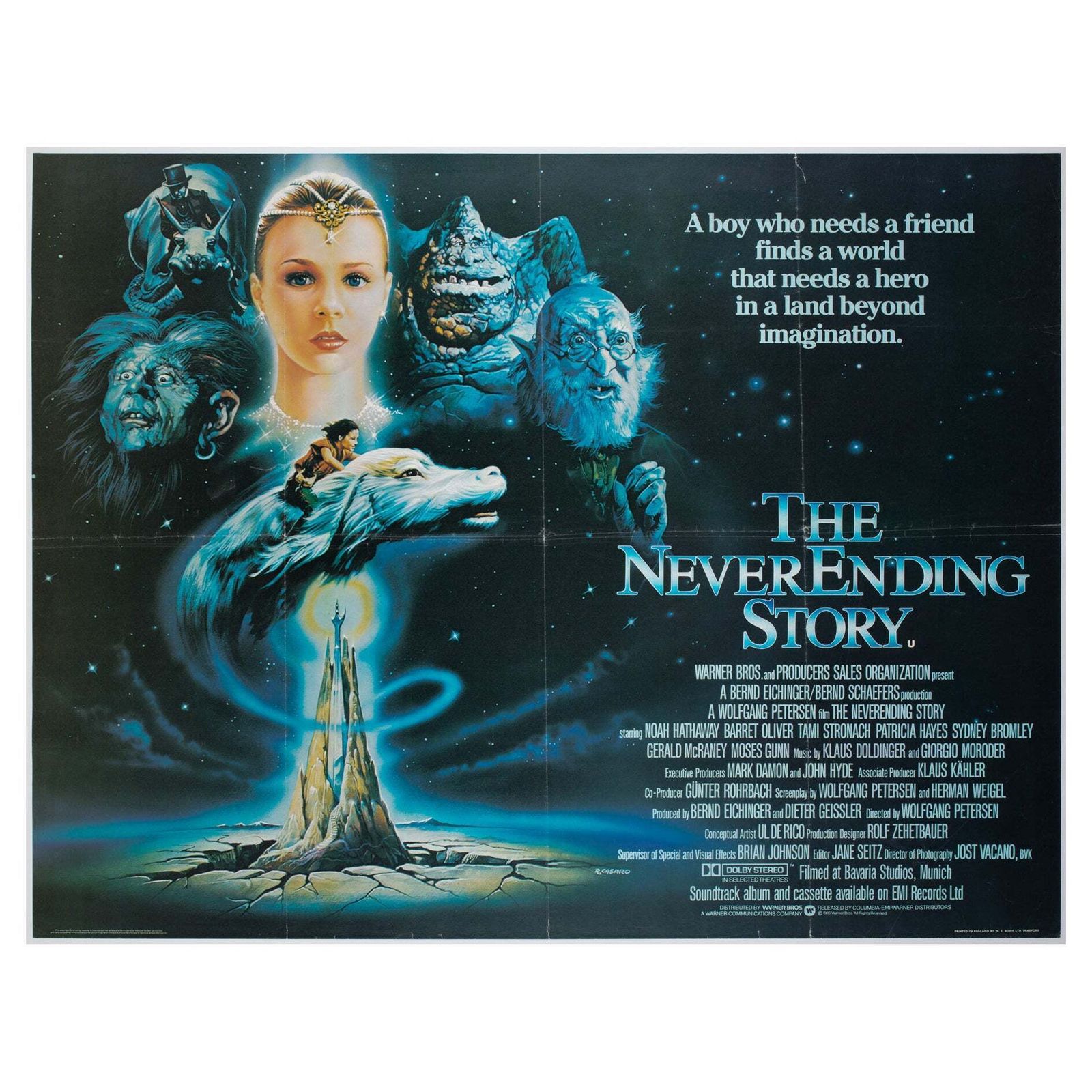 The Never Ending Story 1985 Uk Quad Film Movie Poster, Casaro.