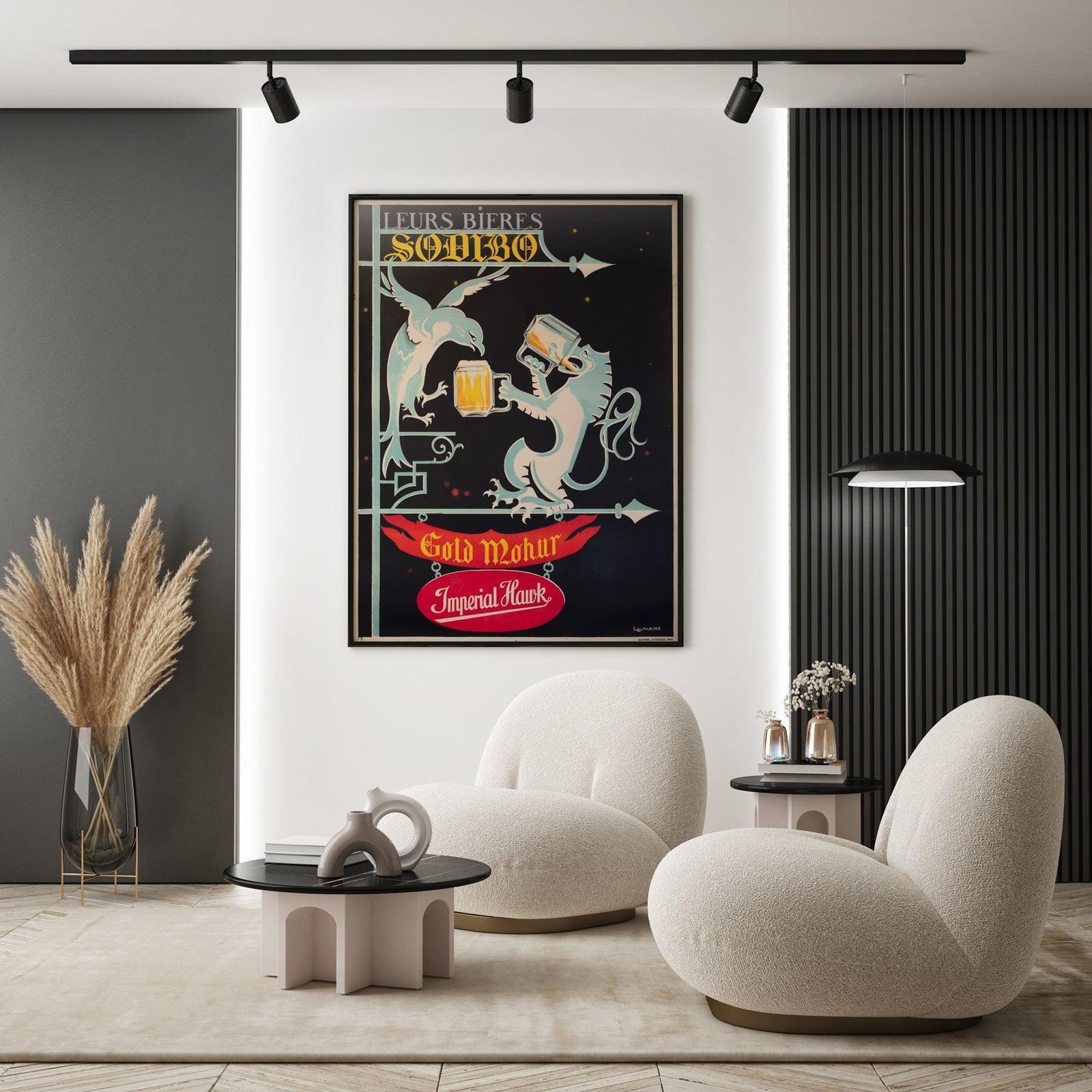 Bieres Sodibo 1928 French Beer Alcohol Advertsing Poster, Lemaire photo furniture