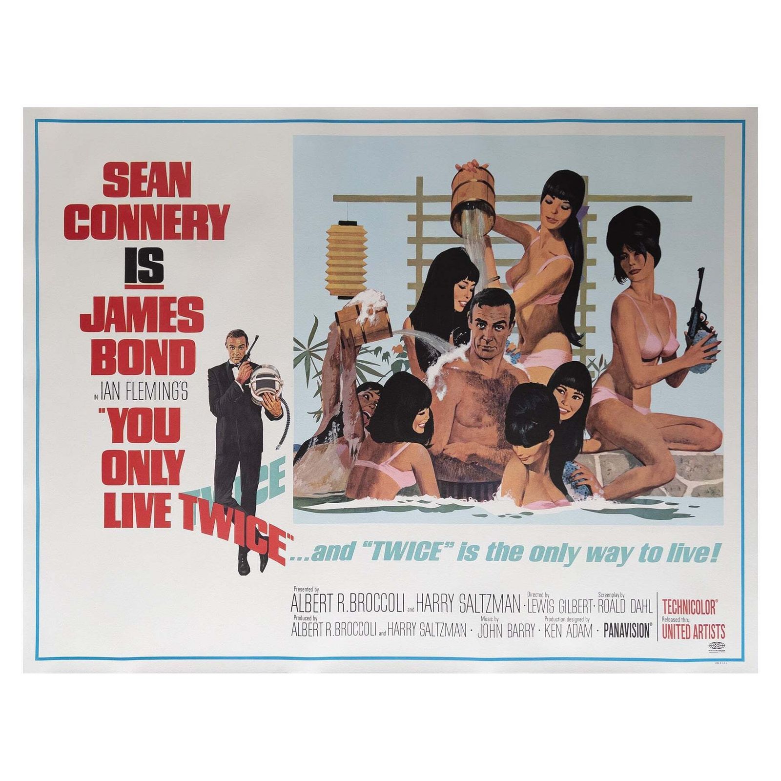 "You Only Live Twice" Us Film Poster Subway, Bath Tub, Mcginnis, James Bond 1967.