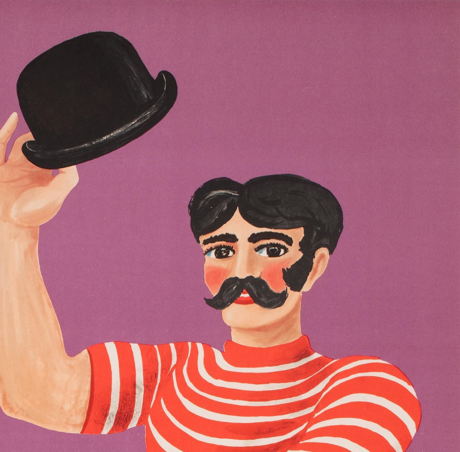 Polonaise, Cyrk, affiche de cirque, 1970, vintage, Unicycle Gentlemen, Hilscher. photo Art