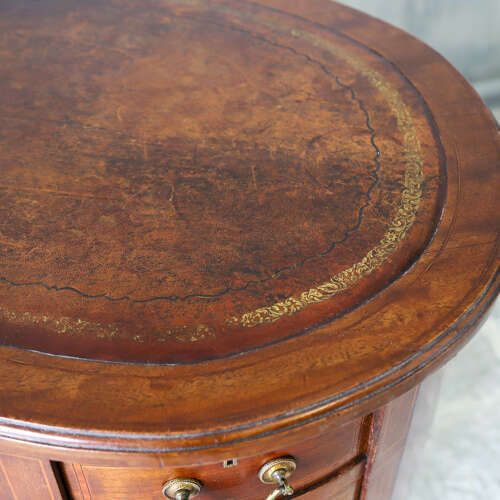 Late 18th/Early 19th‑Century English Sheraton Revival Kidney Desk   Original Leather Top photo vintage