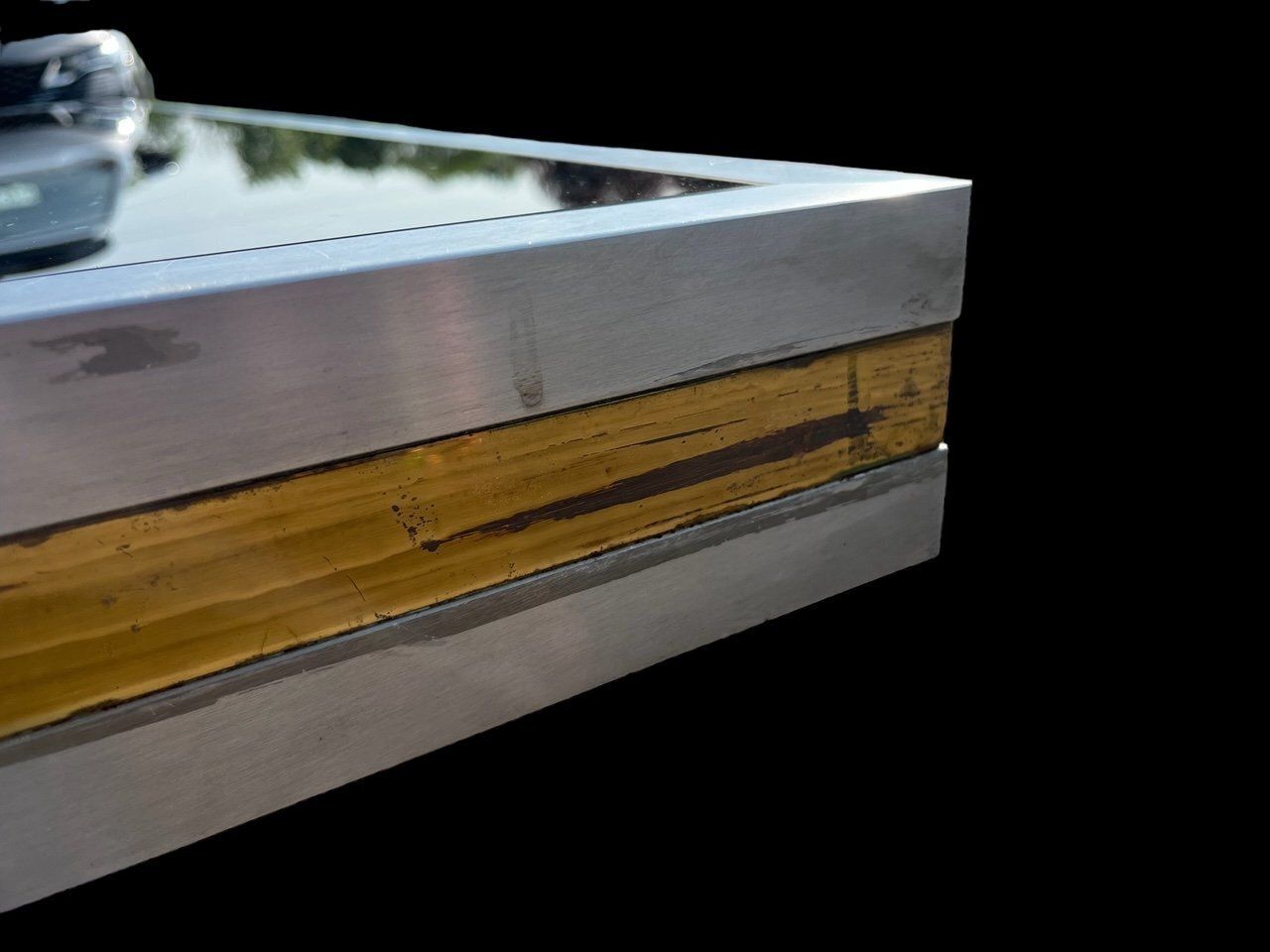 Italian Steel And Brass Console Table, 1970s photo Furniture