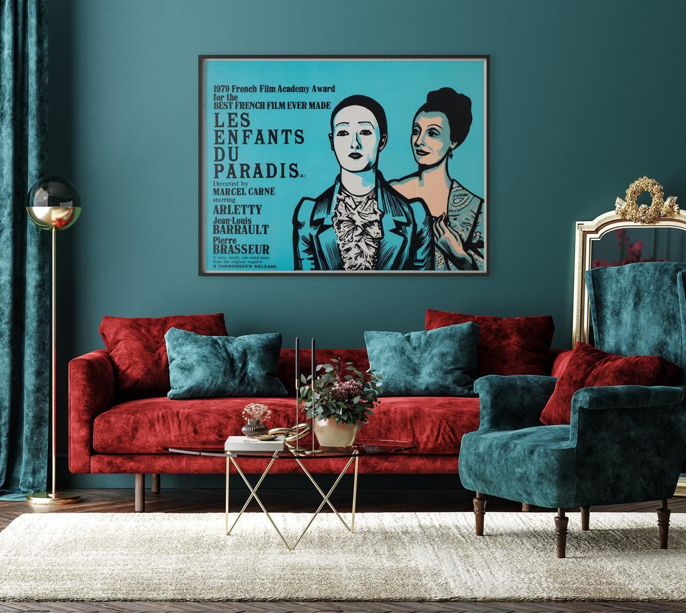 Affiche de cinéma Academy Cinema « Les Enfants du Paradis », années 1970, par Peter Strausfeld. photo furniture