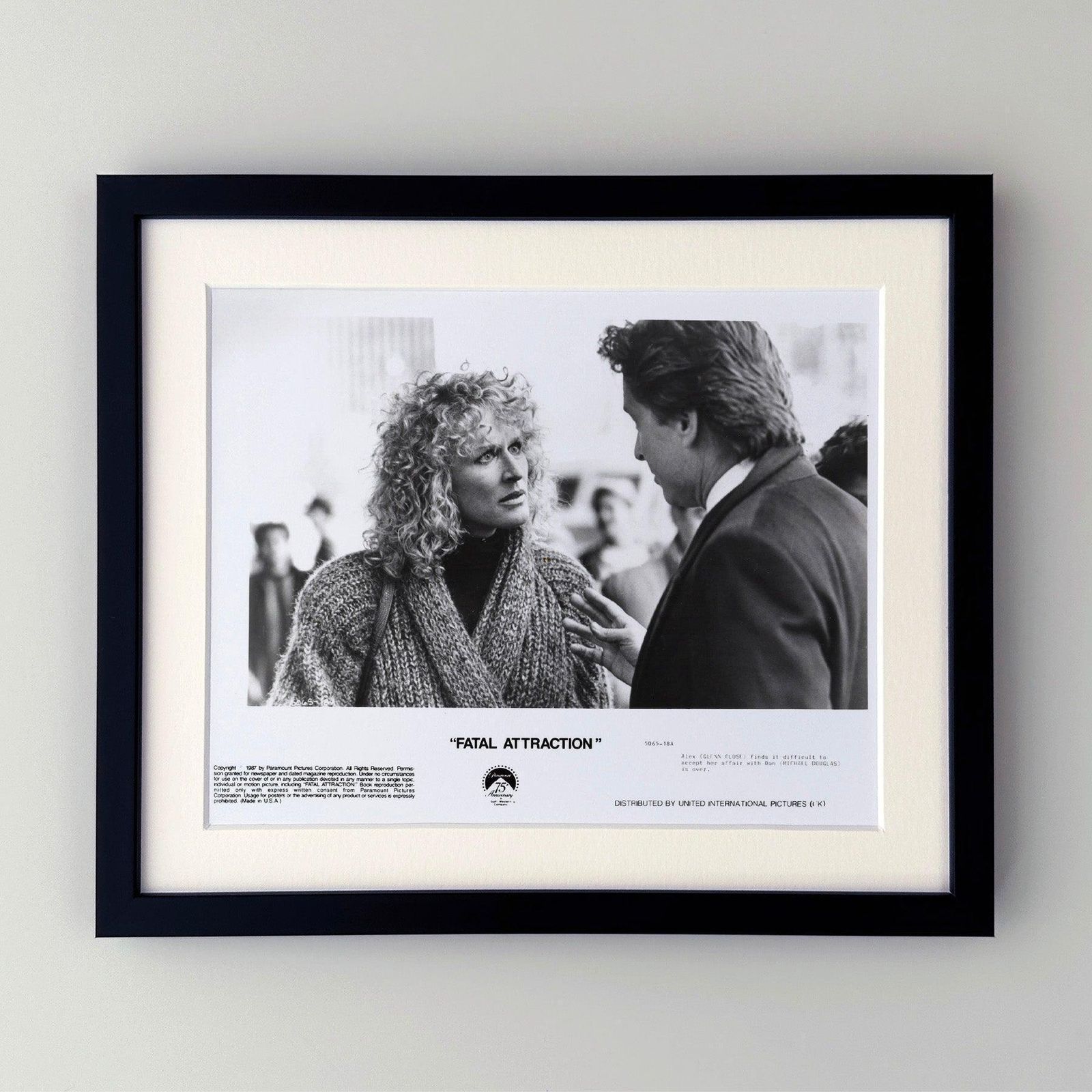 Fatal Attraction 1987 Publicity Film Movie Press Still Framed photo furniture