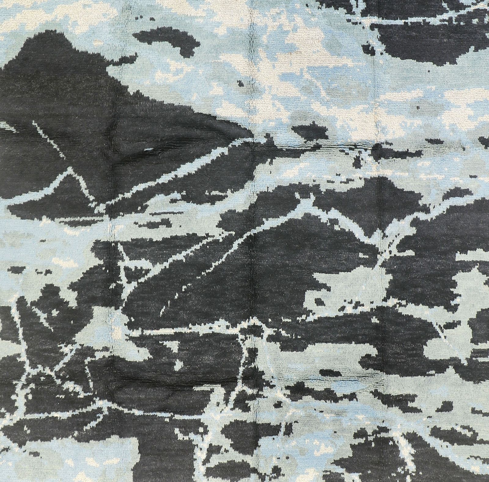 Modern Abstract Blue Black Marble Contemporary Area Rug 251 X 305 Cm photo for sale