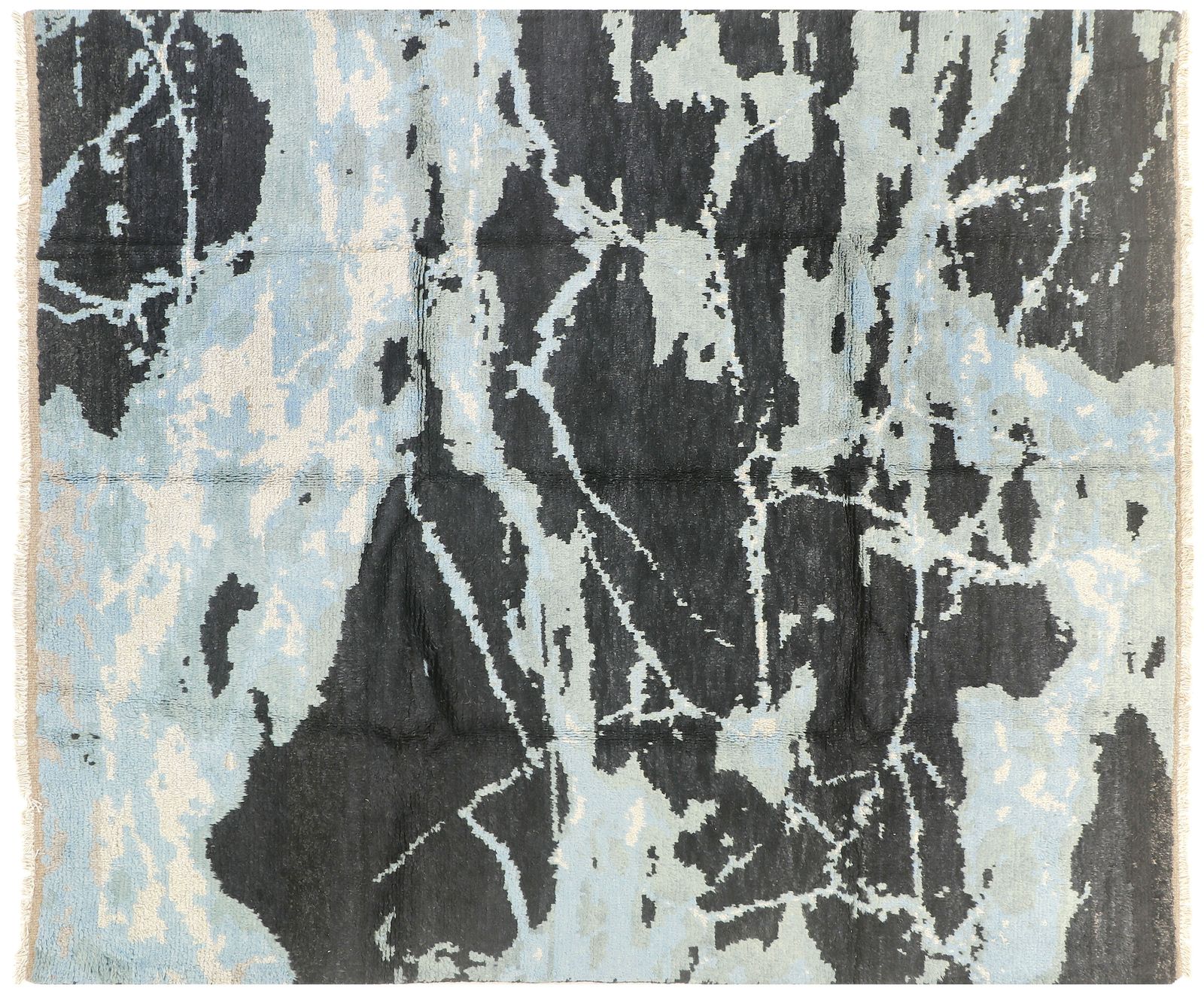 Modern Abstract Blue Black Marble Contemporary Area Rug 251 X 305 Cm photo Textiles