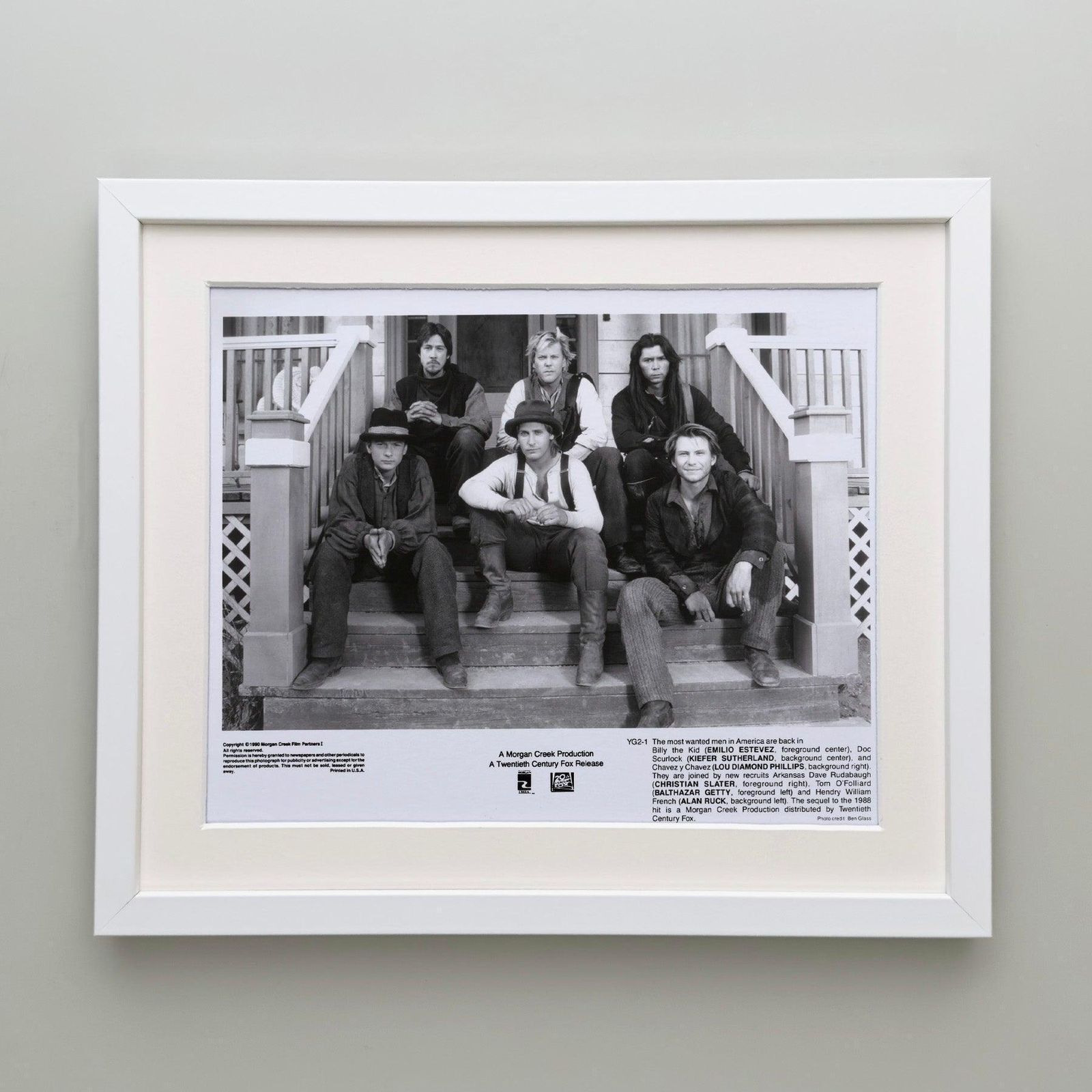 Young Guns 1988 Publiciteitsfoto Film Movie Press Still, ingelijst photo Kunst