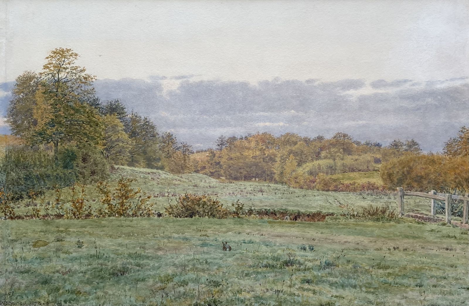 Victorian Pre Raphaelite Landscape Watercolour By George Price Boyce