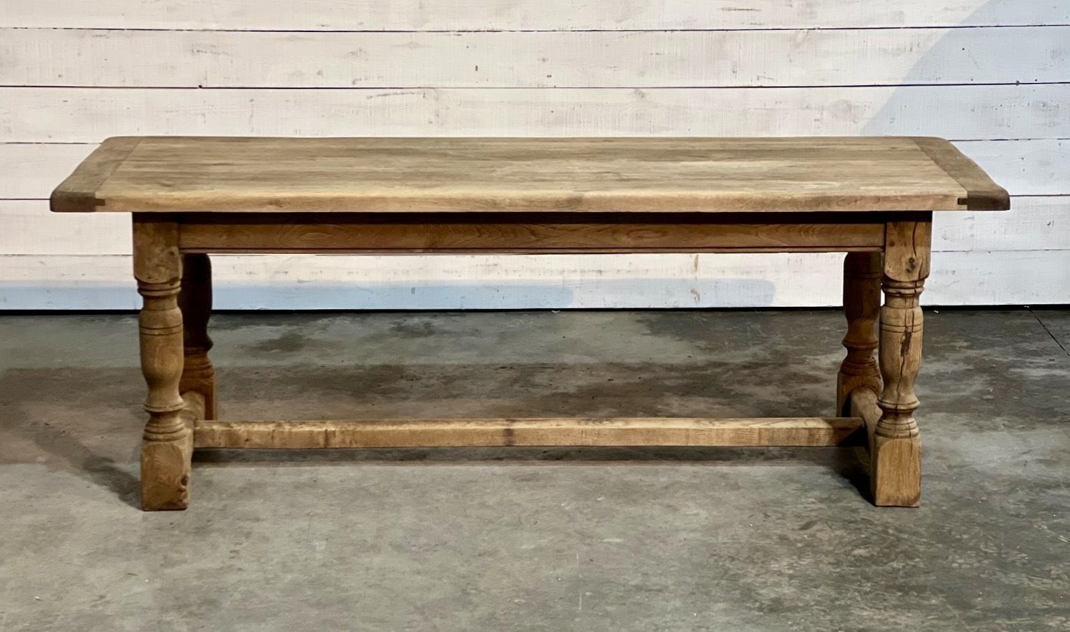 Quality Bleached Oak Farmhouse Dining Table
