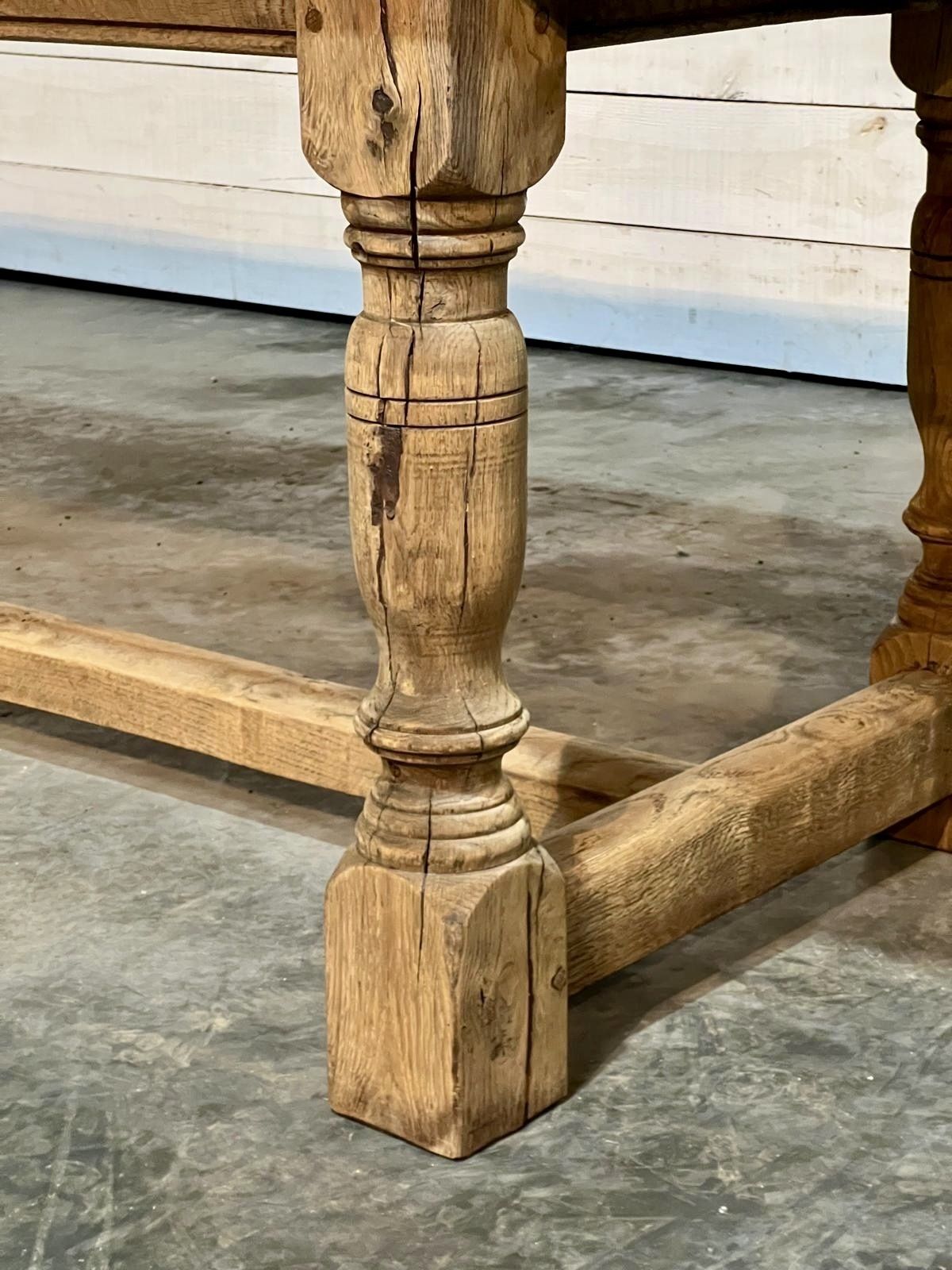 photo furniture Quality Bleached Oak Farmhouse Dining Table