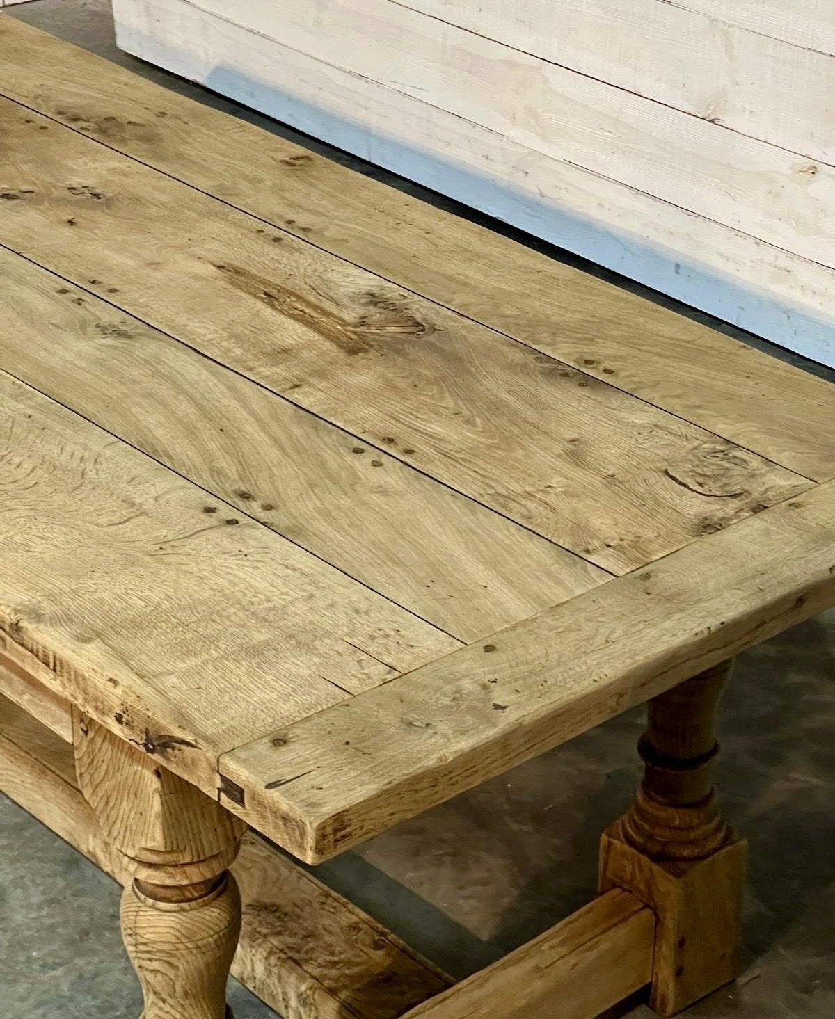 photo for sale Characterful Bleached Oak Farmhouse Dining Table