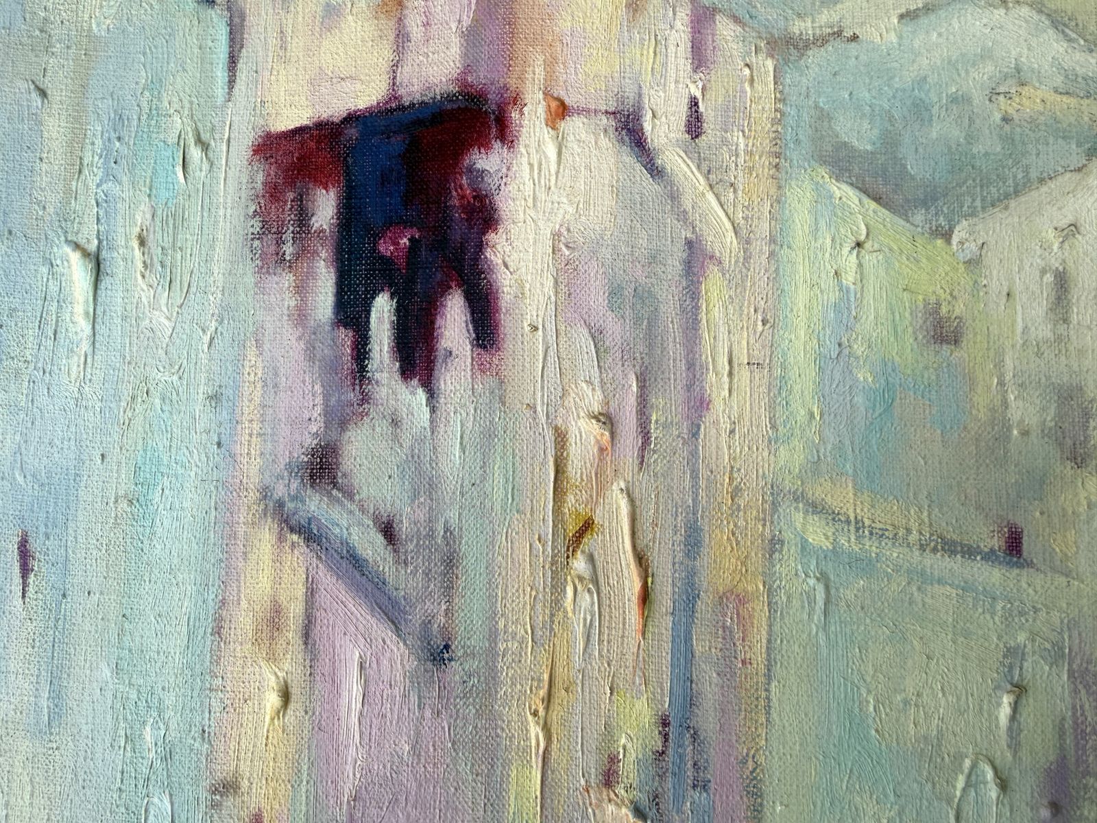 Valeri Farras Mediterranean Hill Town Landscape Expressionist Oil Painting Catalan School Art 1990s photo 800.0