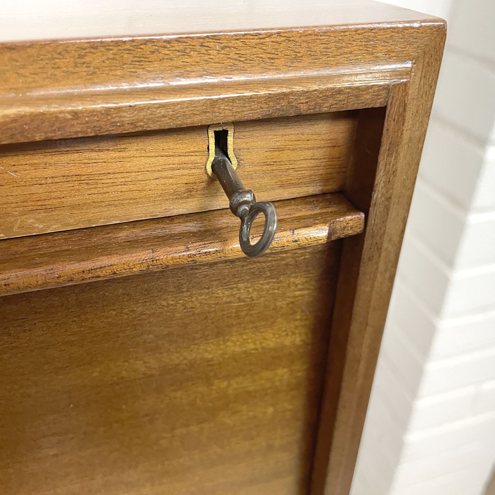 photo furniture Mid Century Modern Teak Bureau – Beautifully Designed Space Saving Desk