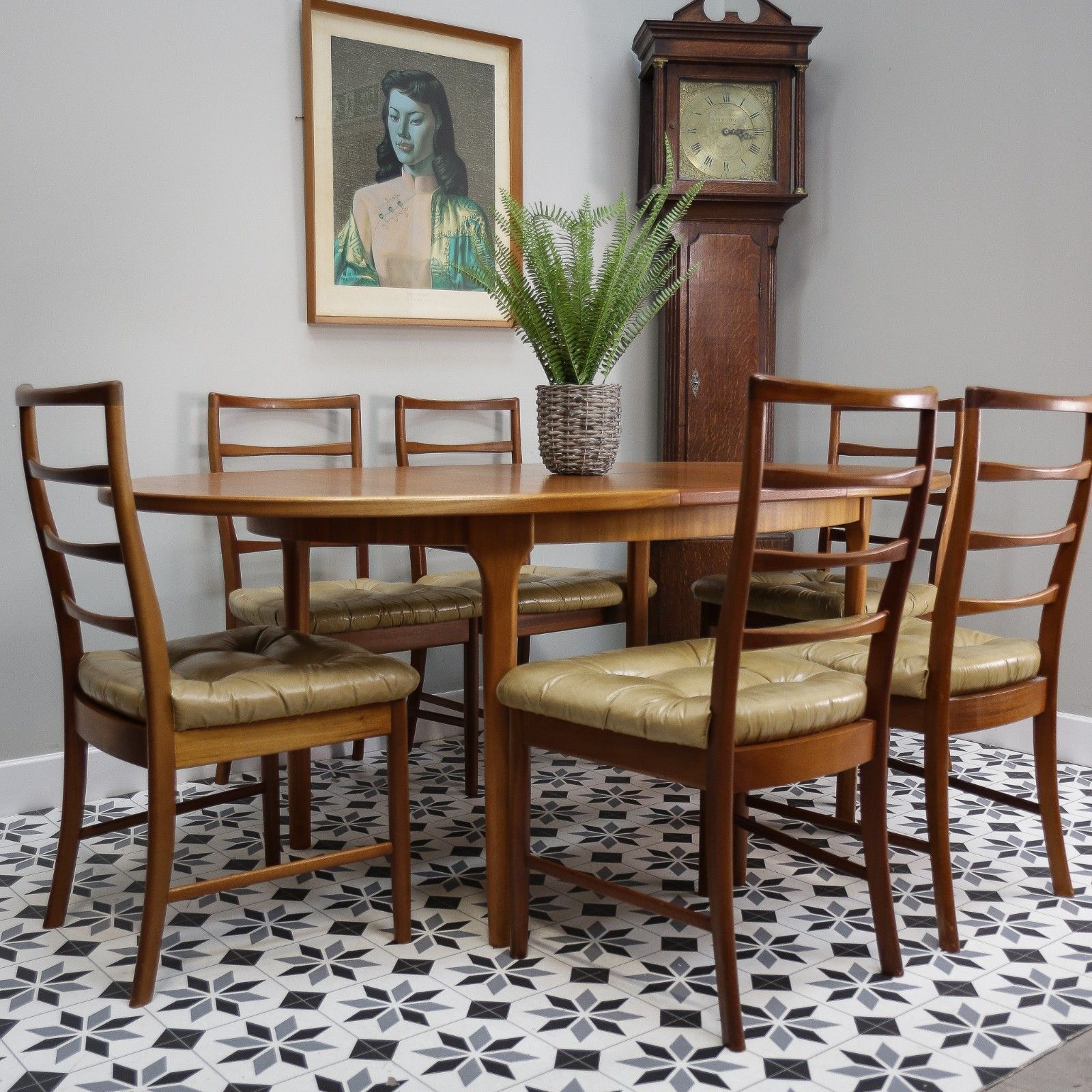 McIntosh Dining Table And Chairs In Teak. Table Extends 6 Standard Chairs photo Furniture