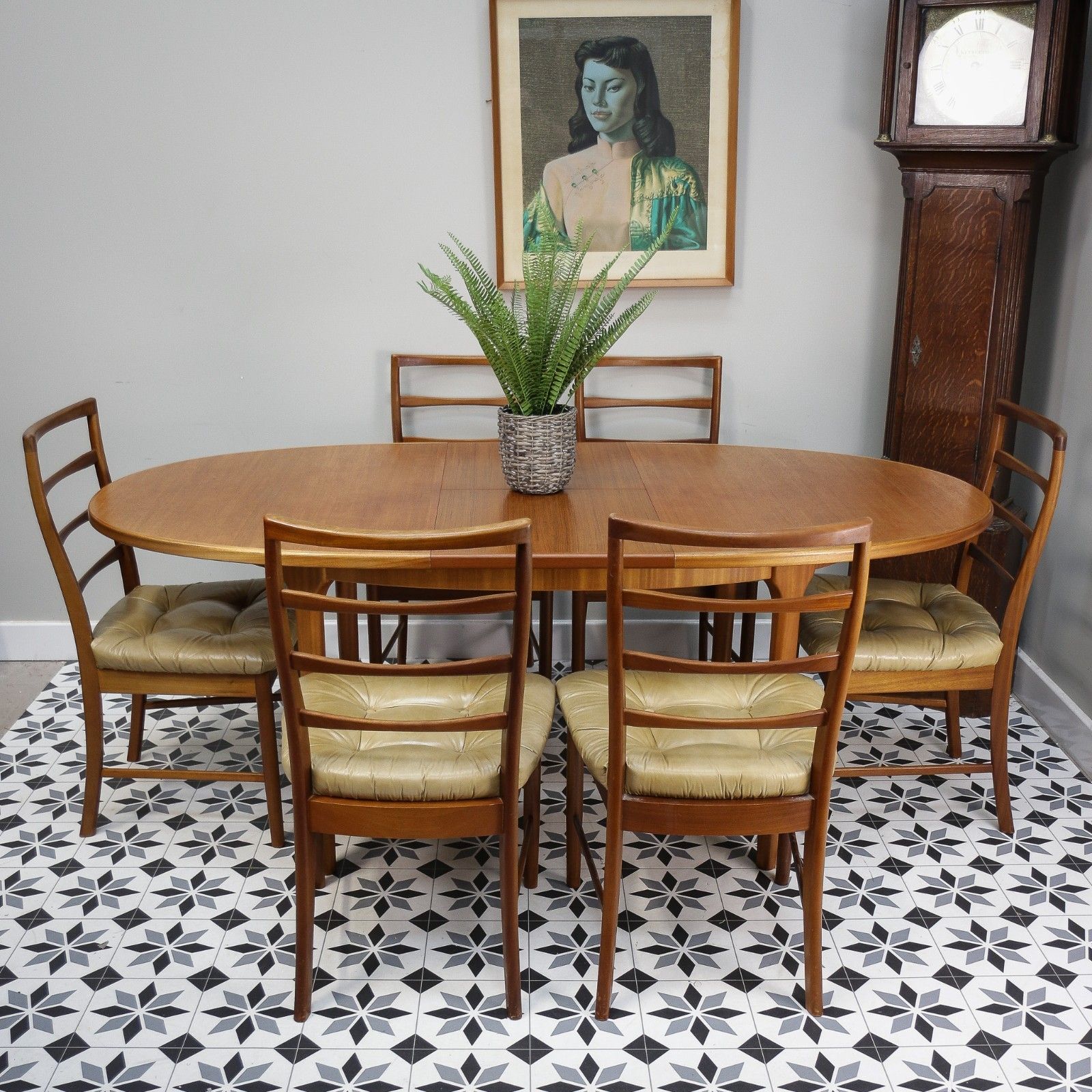 McIntosh Dining Table And Chairs In Teak. Table Extends 6 Standard Chairs photo 995.0