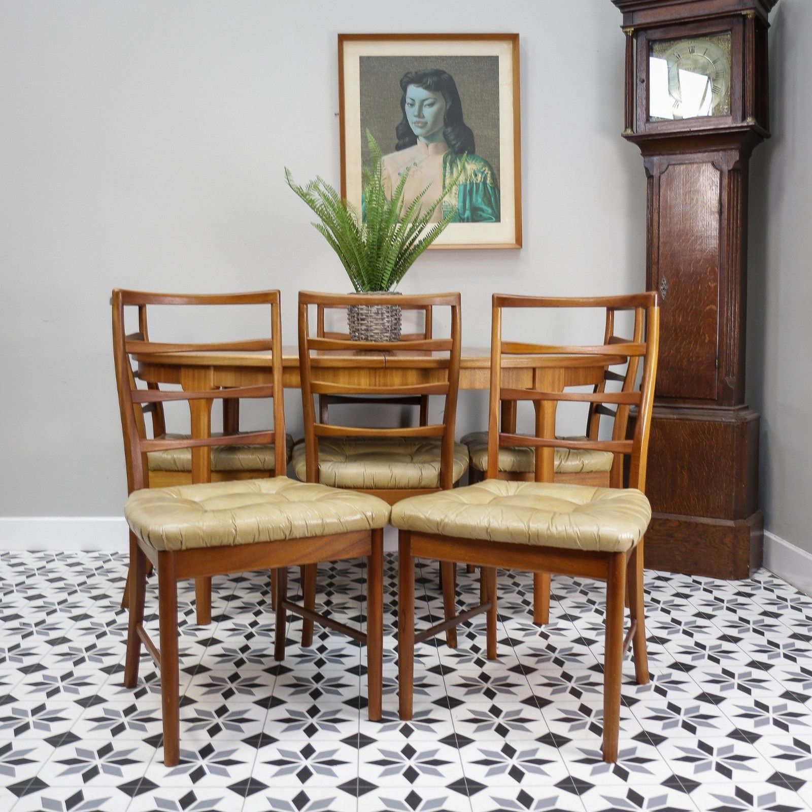 photo for sale McIntosh Dining Table And Chairs In Teak. Table Extends 6 Standard Chairs