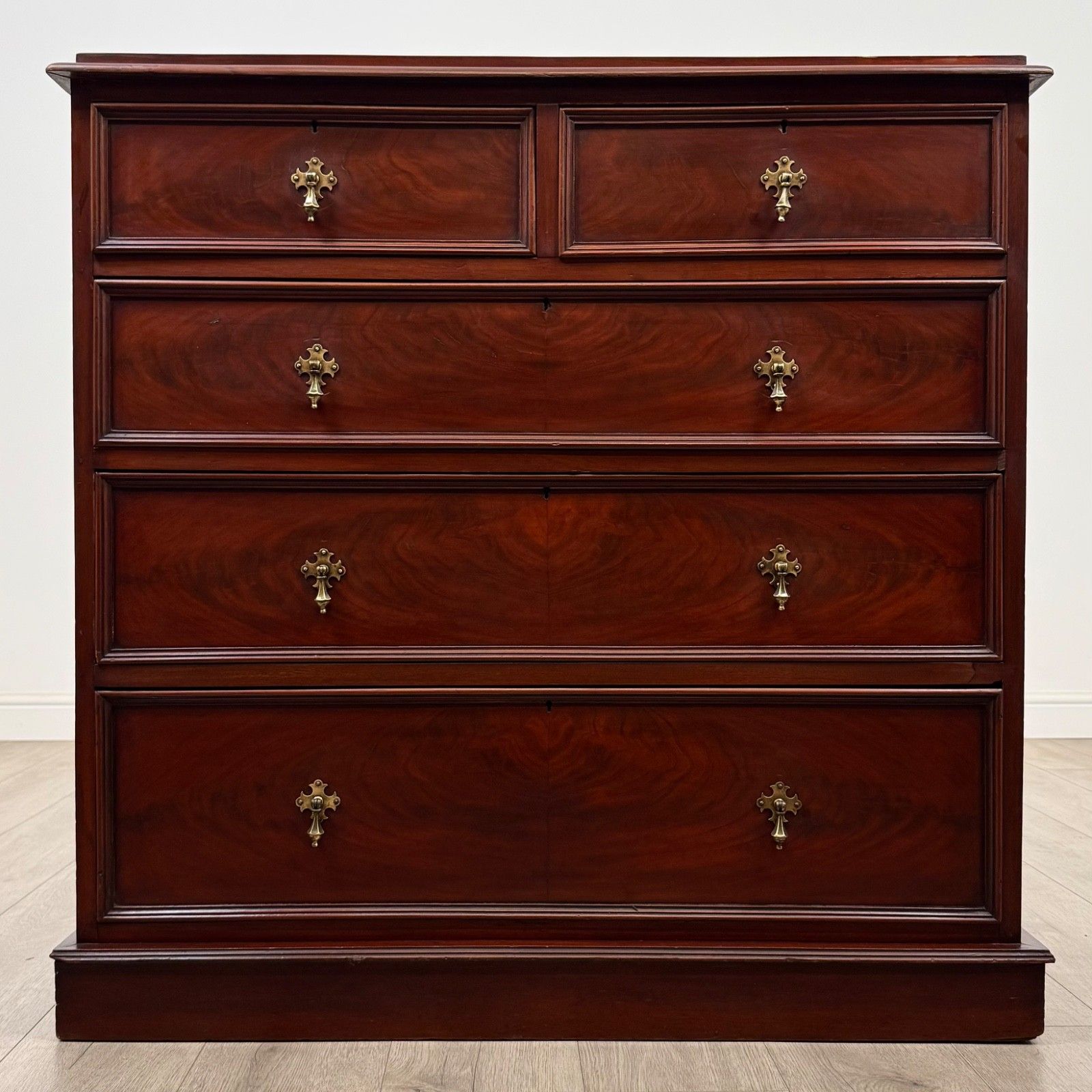 Antique 19th Century Victorian Mahogany Chest Of Drawers ( Af 5519 )