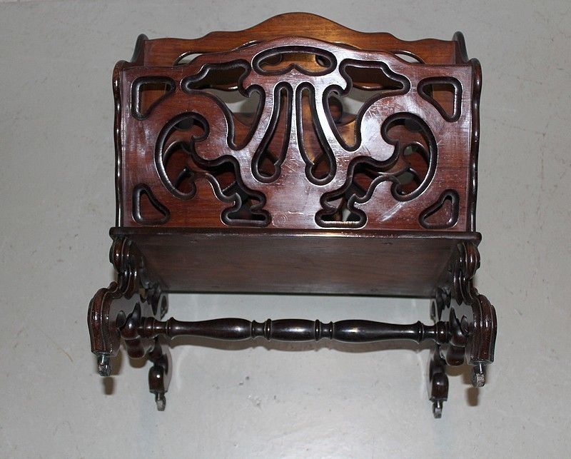 Nap. 3rd Magazine Stand In Mahogany photo vintage