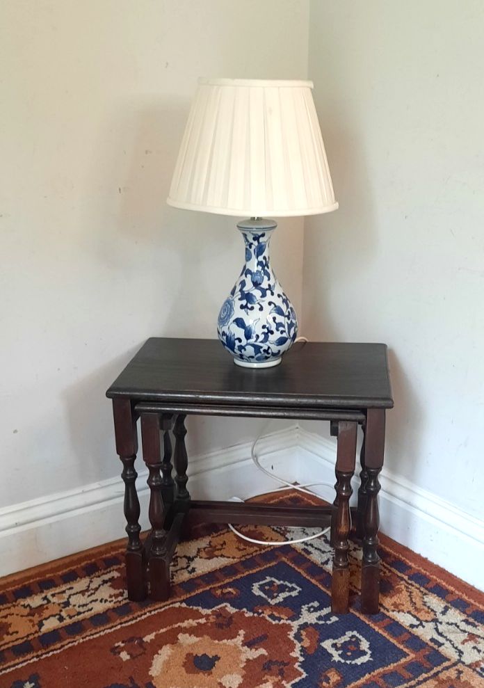 Vintage Nest Of Two Jacobean Dark Oak Side Tables
