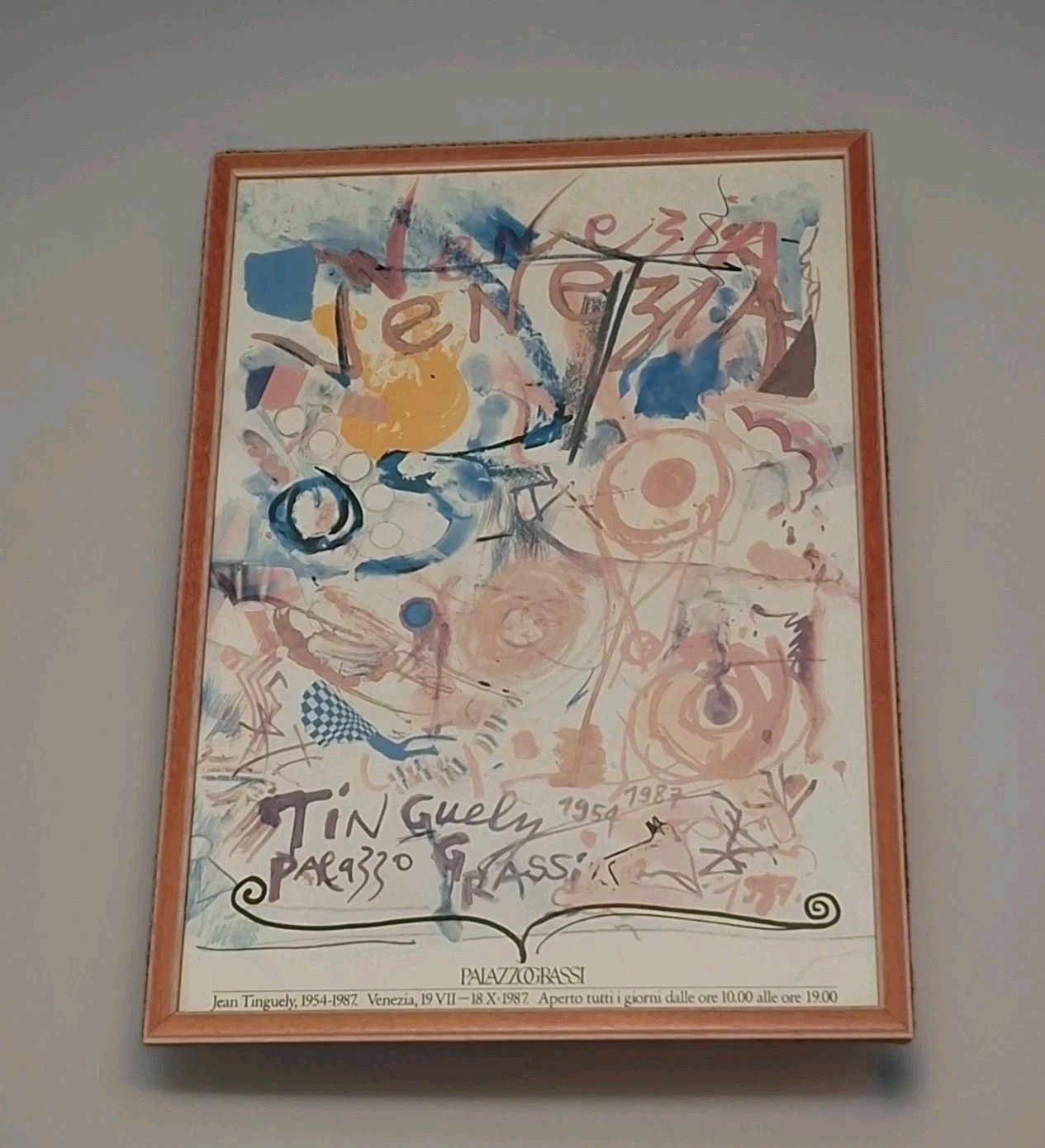 Rare Vintage Jean Tinguely Exhibition Poster Palazzo Grassi Venice Italy 1987 photo for sale