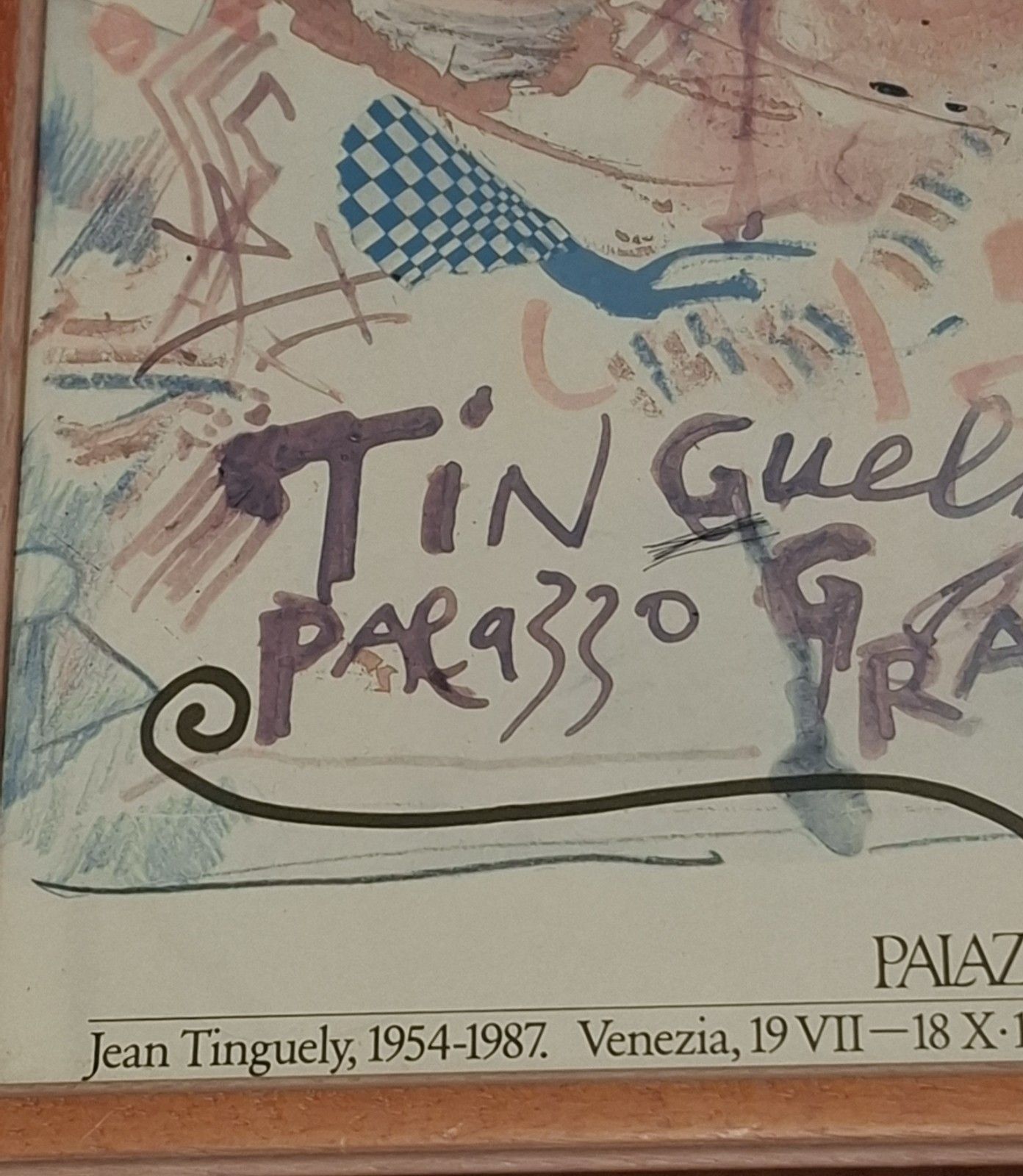 Art Rare Vintage Jean Tinguely Exhibition Poster Palazzo Grassi Venice Italy 1987 photo