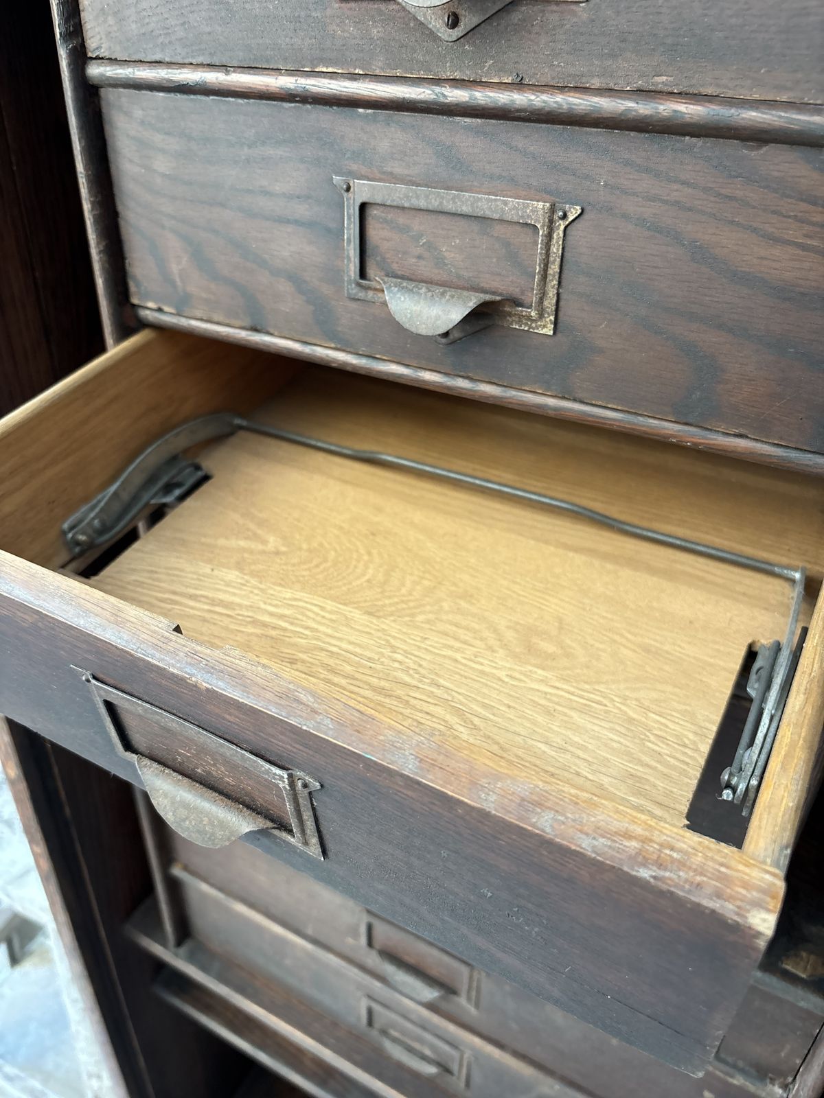 Large Early 1900s Antique Oak Filing Cabinet photo vinterior