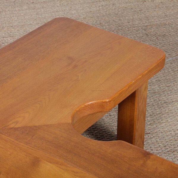 Solid Oak Coffee Table In The Style Of Seltz, 1980 photo vinterior