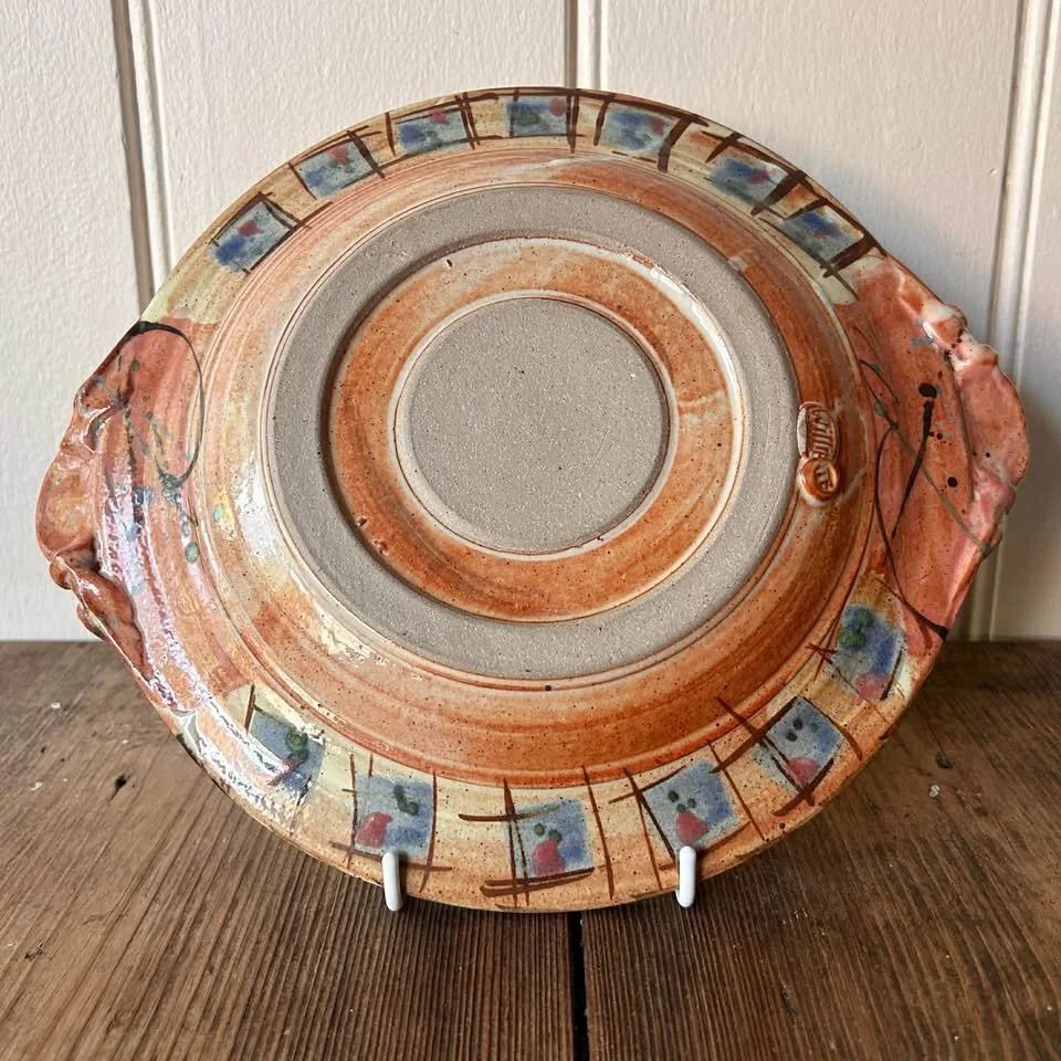 Studio Pottery Folk Art Ship Dish photo 50.0
