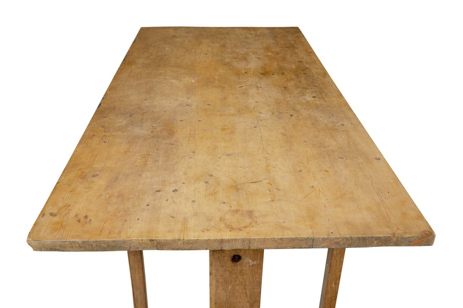 19th Century Swedish Oak And Pine Trestle Table photo vintage