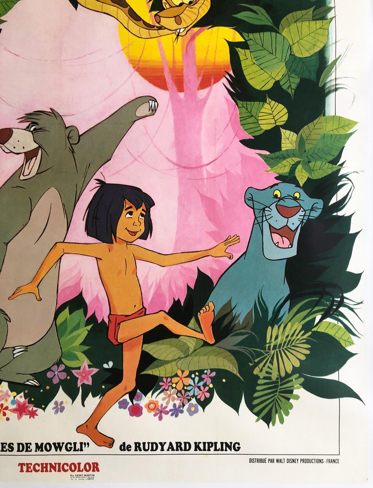 Affiche de cinéma française Le Livre de la Jungle, grande format, 1967 photo vinterior