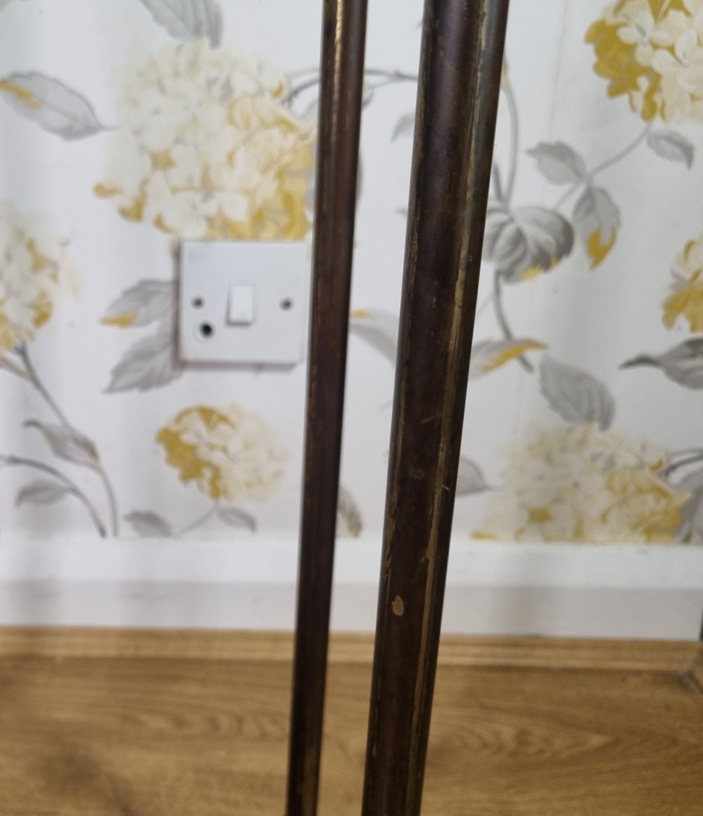 Antique Victorian Tarnished Brass Cast Iron Stick Umbrella Stand 6 Division photo buy