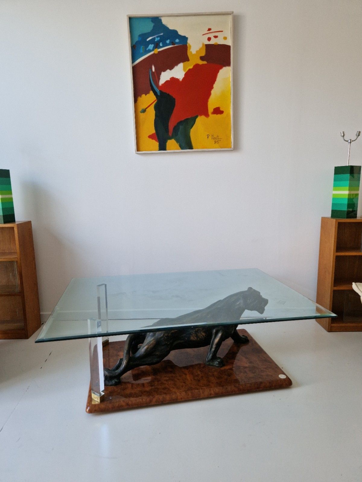 Furniture Claude Dalle For Maison Roméo Paris Panther Coffee Table 1970s French Design photo