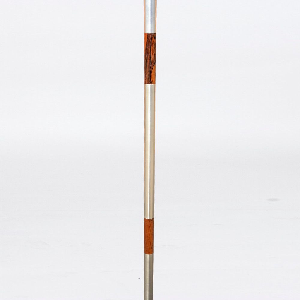 Danish Aluminium And Rosewood Standard Lamp With Feet photo for sale