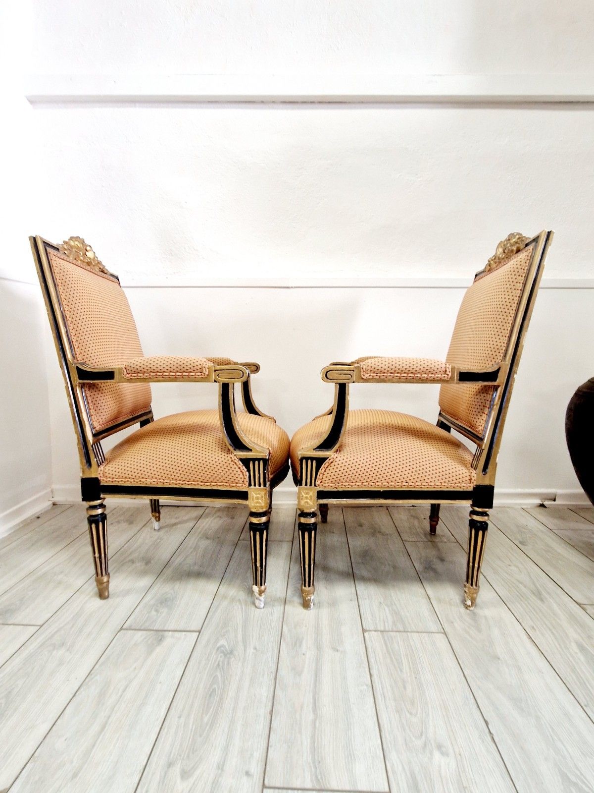 Furniture Antique French Armchairs Napoleon III Period photo