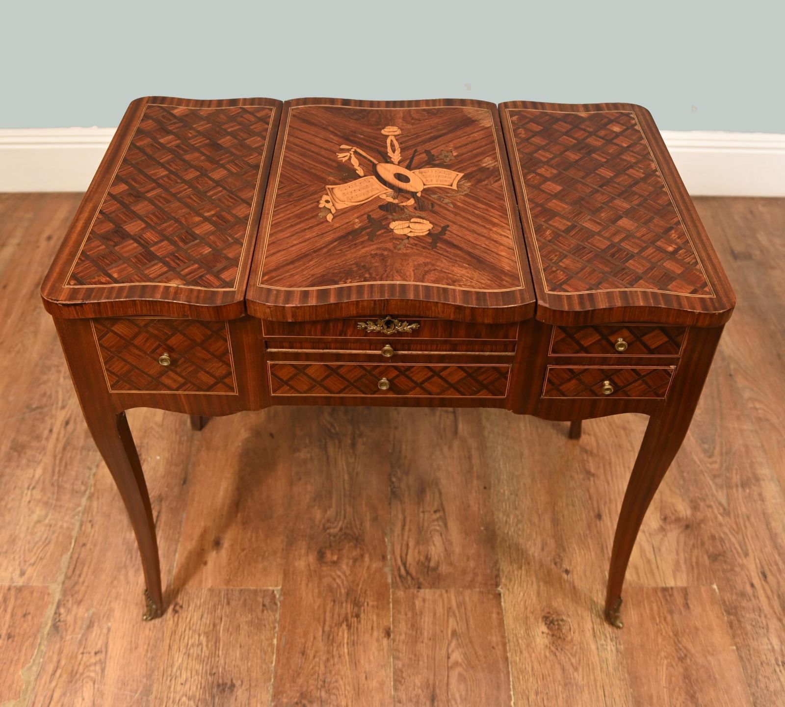 Antique French Louis XVI Kingwood Bonheur Du Jour Dressing photo for sale