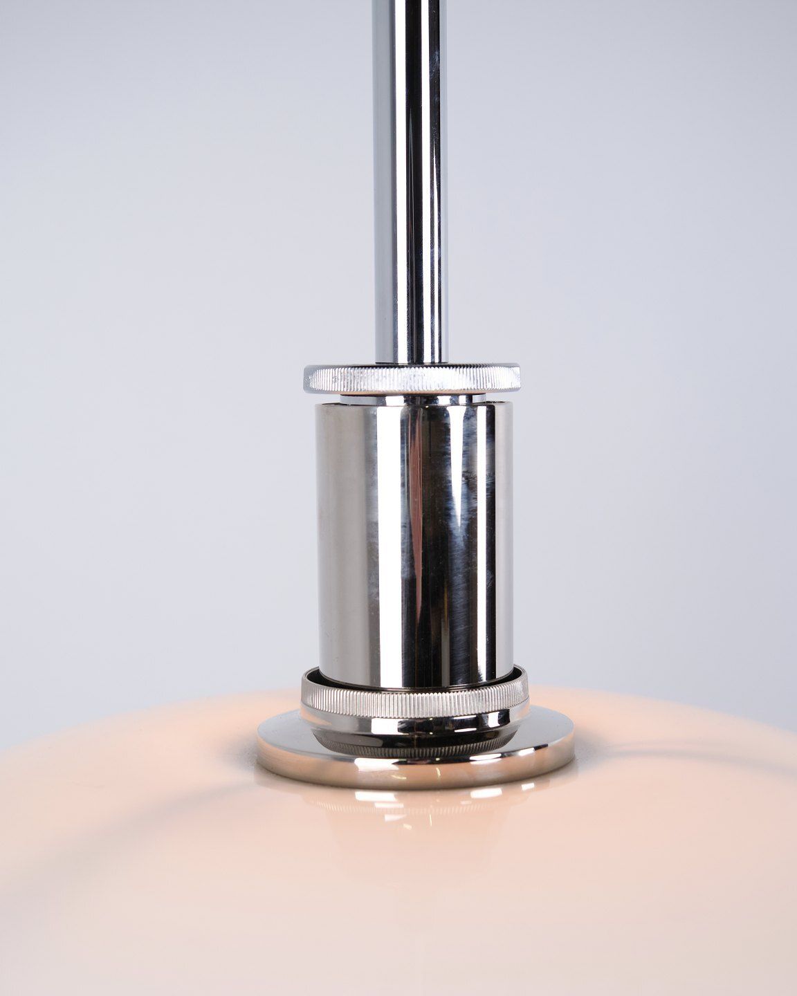 Ph 4½ 4 Pendant In White Opal Glass And Chrome, Poul Henningsen For Louis Poulsen photo for sale