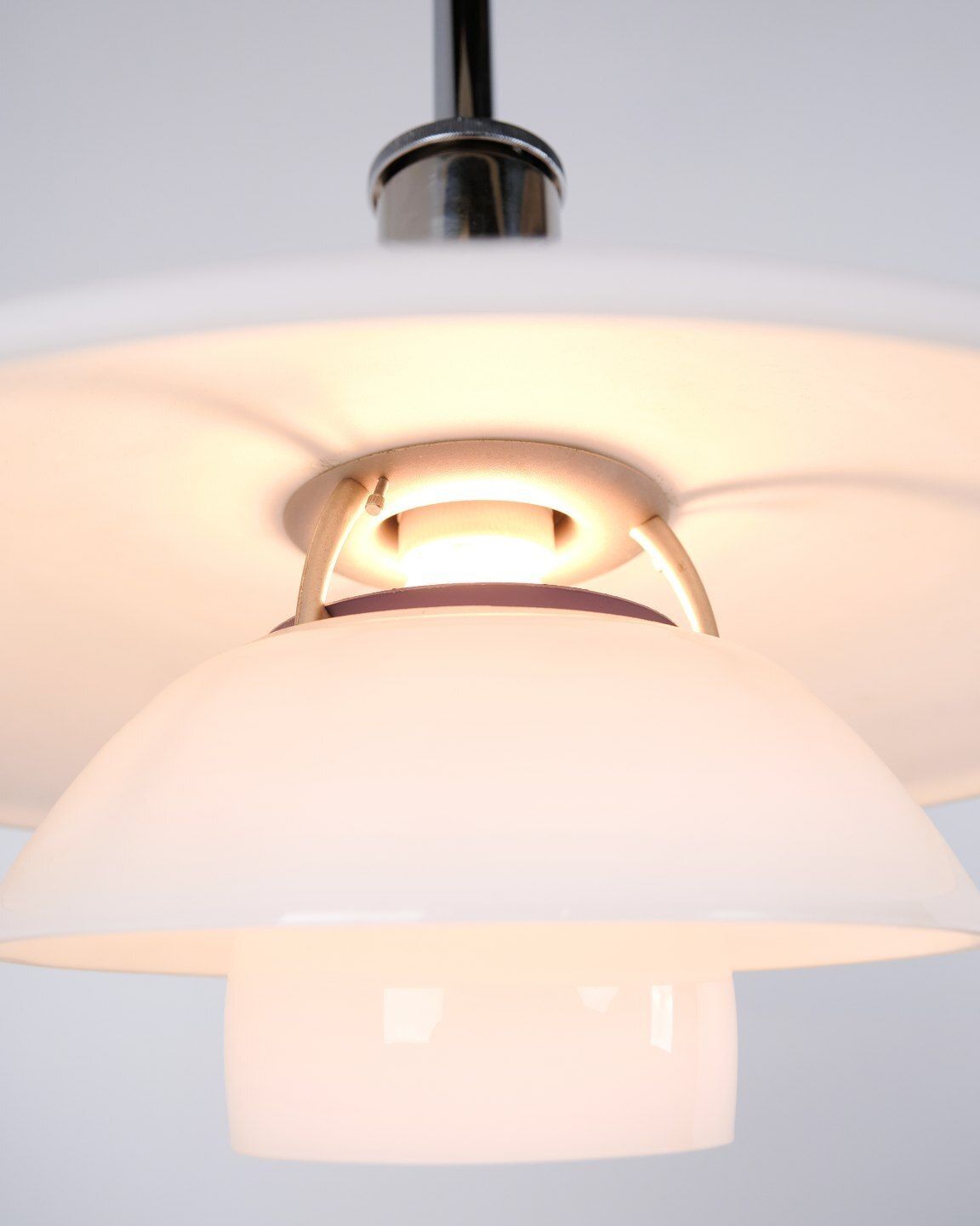 Ph 4½ 4 Pendant In White Opal Glass And Chrome, Poul Henningsen For Louis Poulsen photo 2000.0
