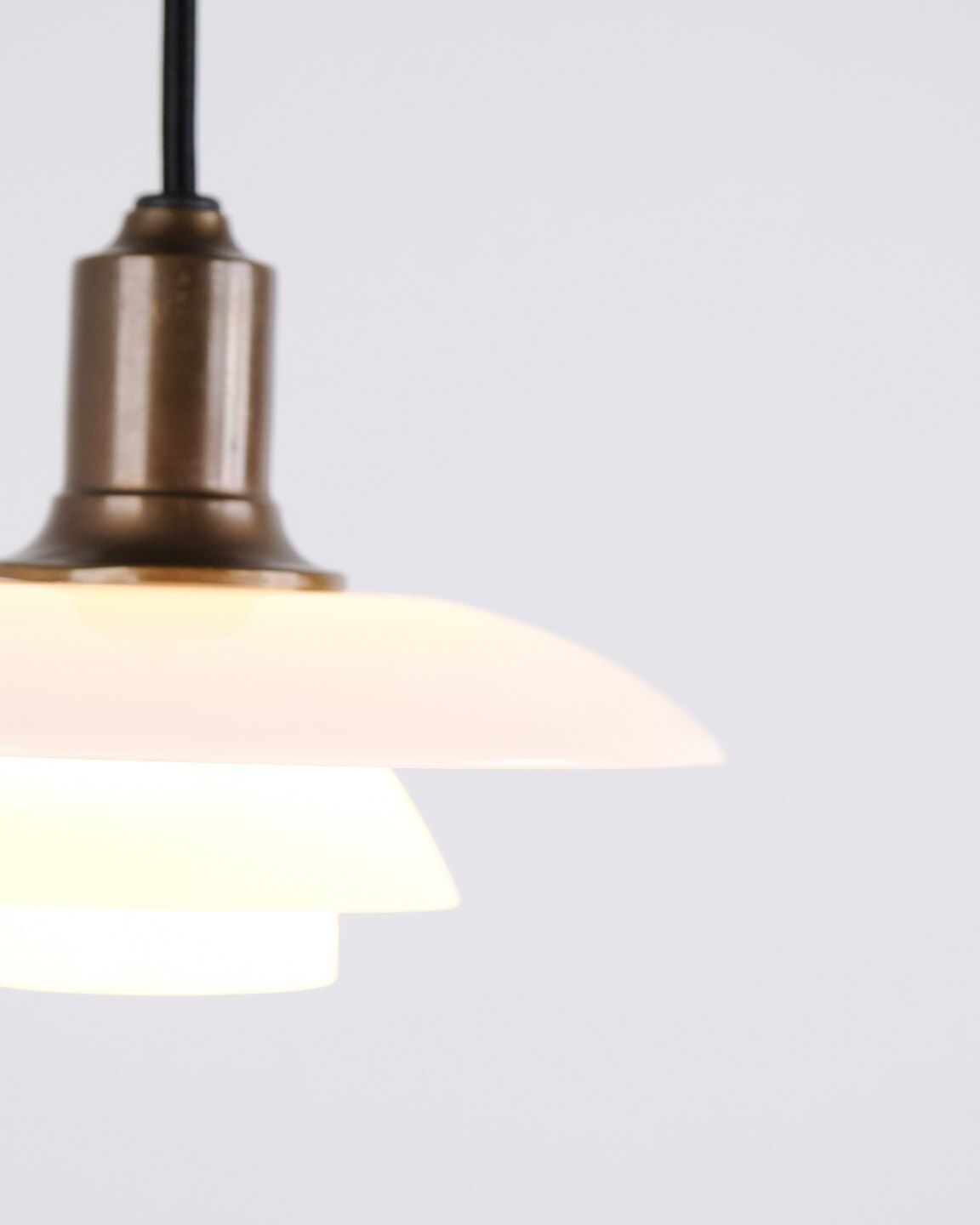 Poul Henningsen Pendant Lamp Model Ph 2/1 In Burnished Brass And Opal Glass For Louis Poulsen photo furniture