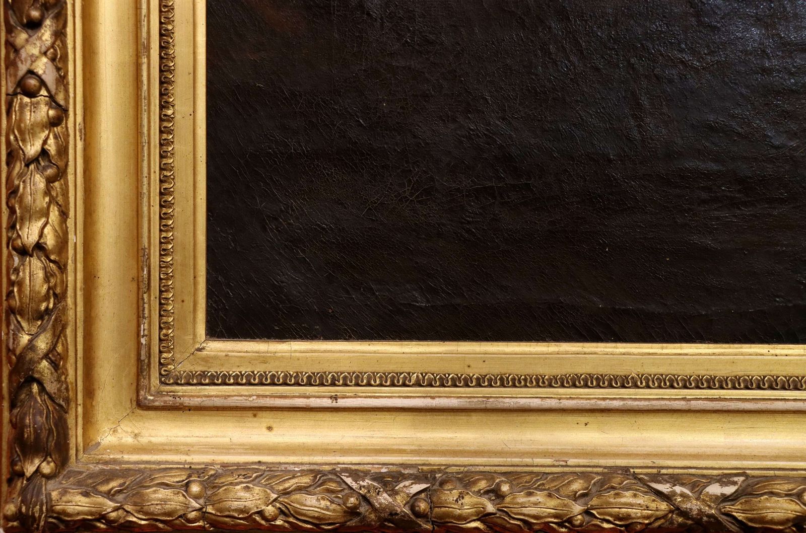 Large 19th Century Continental School Landscape Oil Painting In Original Gilt Frame photo 1093.0