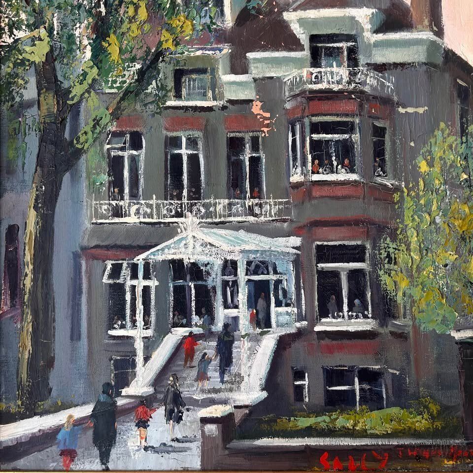 John Wynne Morgan School House Oil Painting photo furniture