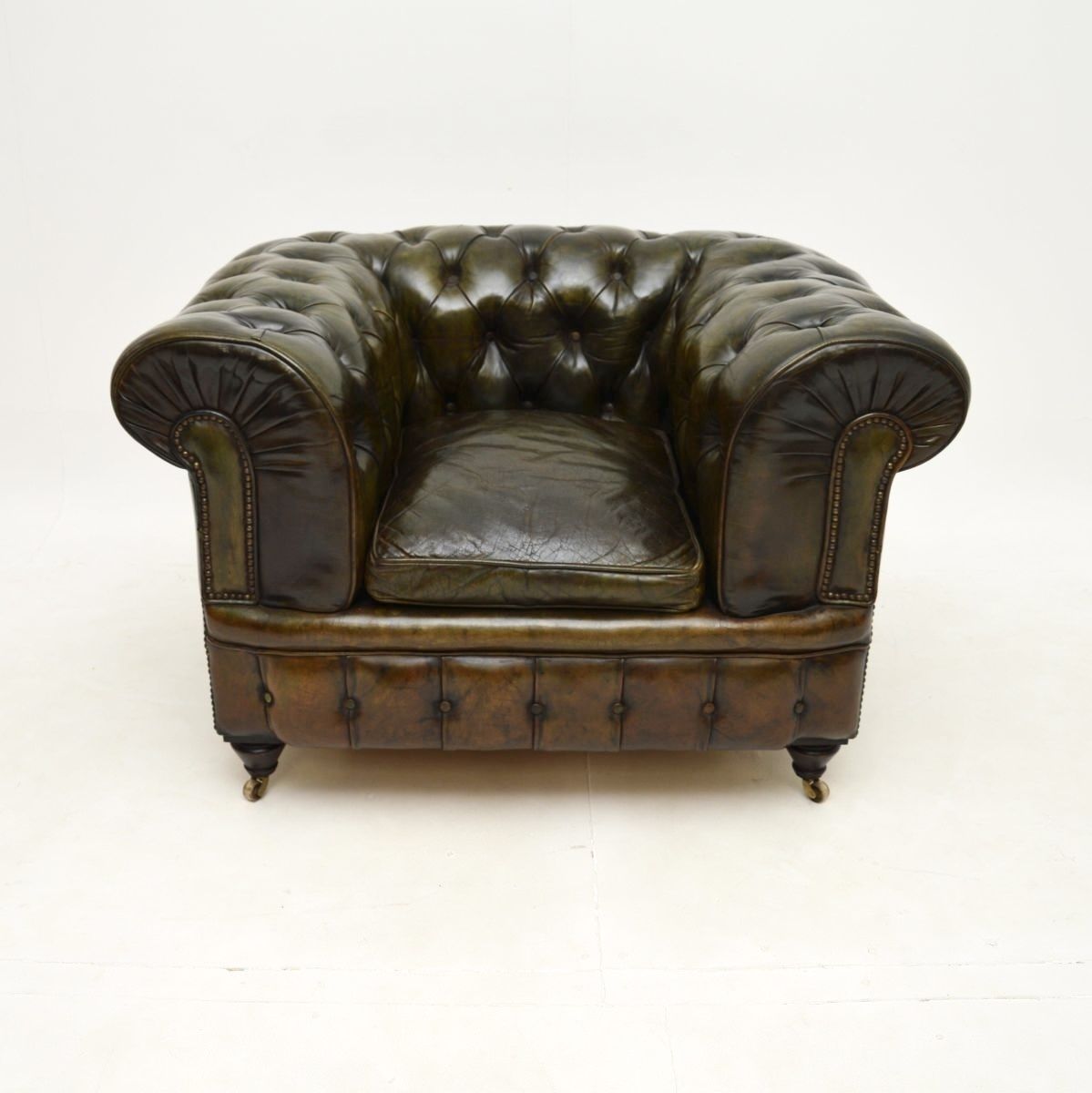 Antique Victorian Leather Chesterfield Armchair photo furniture
