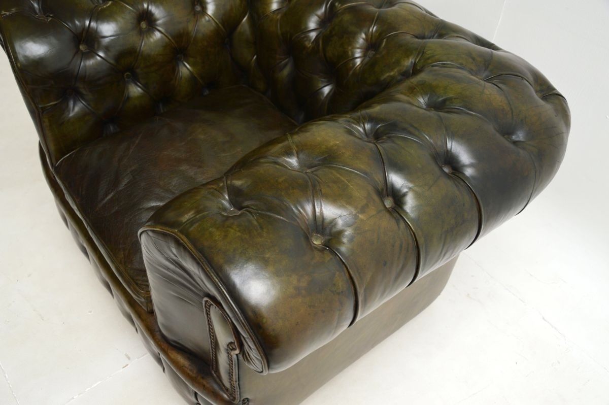 Antique Victorian Leather Chesterfield Armchair photo vinterior