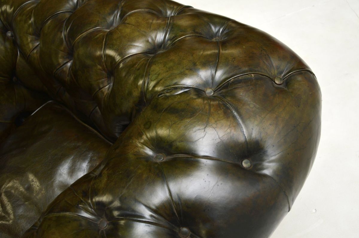 photo for sale Antique Victorian Leather Chesterfield Armchair
