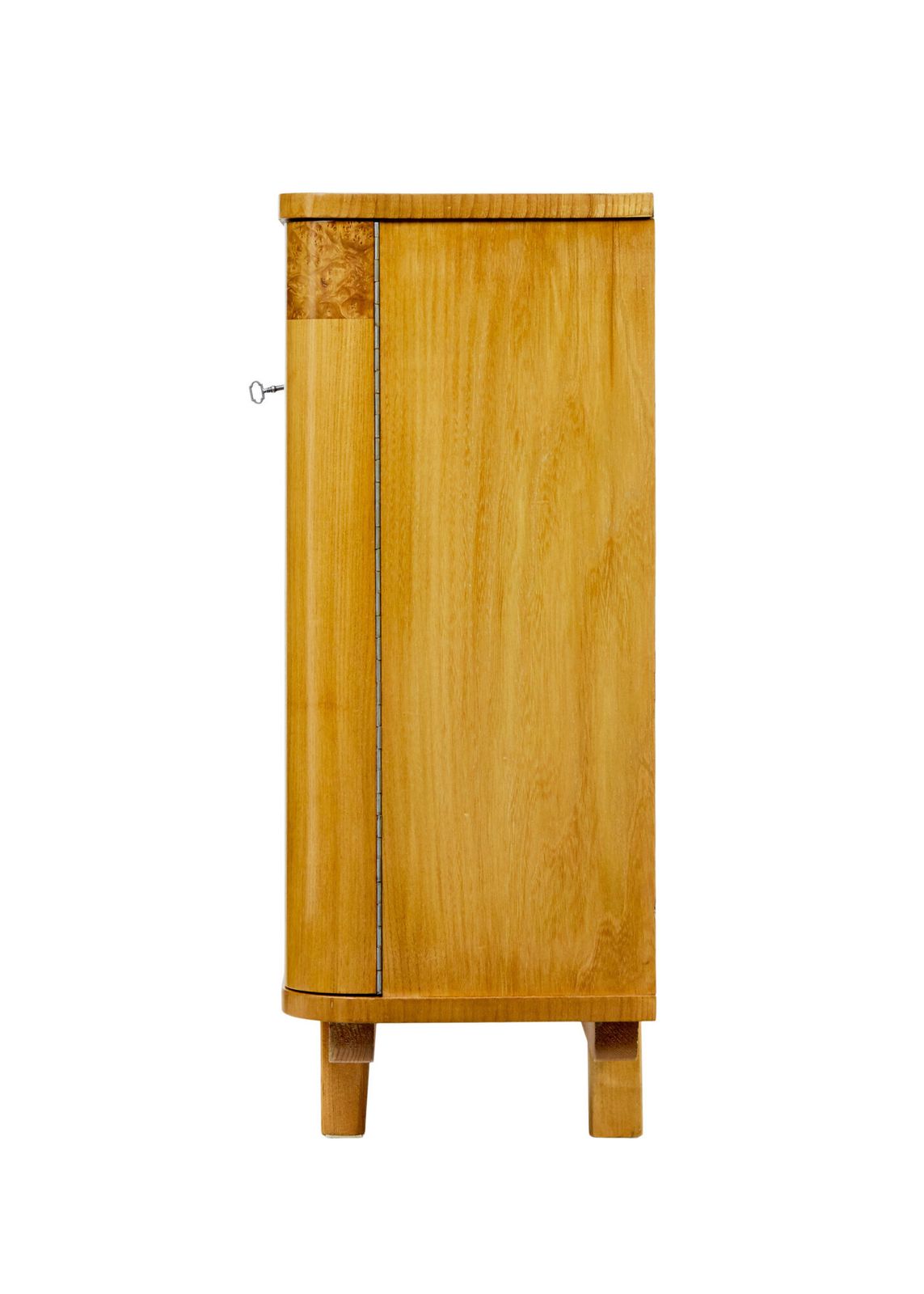 Scandinavian Mid Century Elm And Burr Low Open Bookcase photo furniture